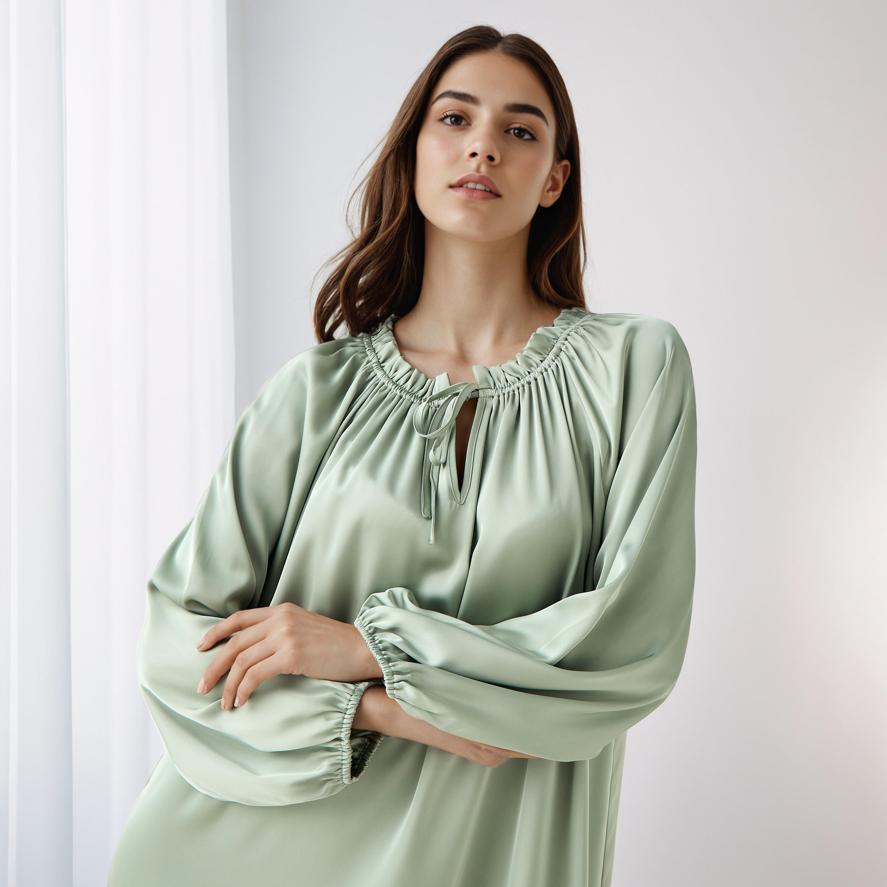 Shift Midi Dress with Tie-Ups-women-clothing-dresses-image-4