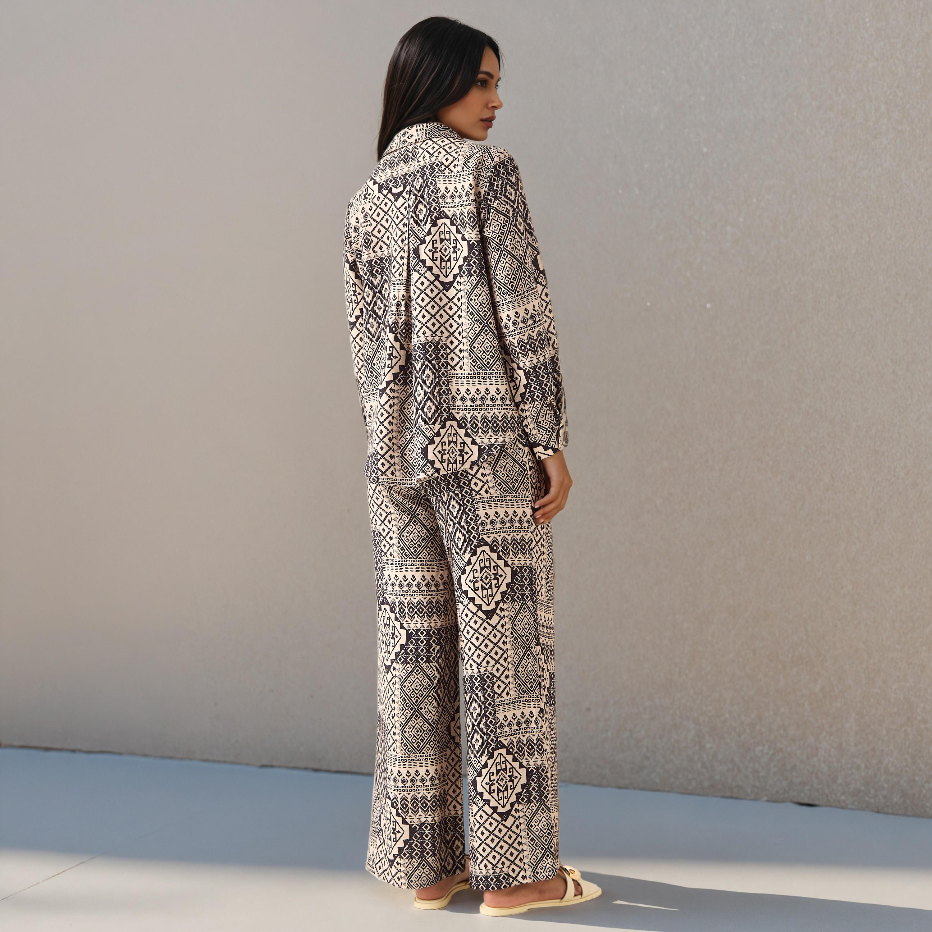 Coord Set with Shirt & Wide Leg Pants-women-clothing-coordsets-image-3