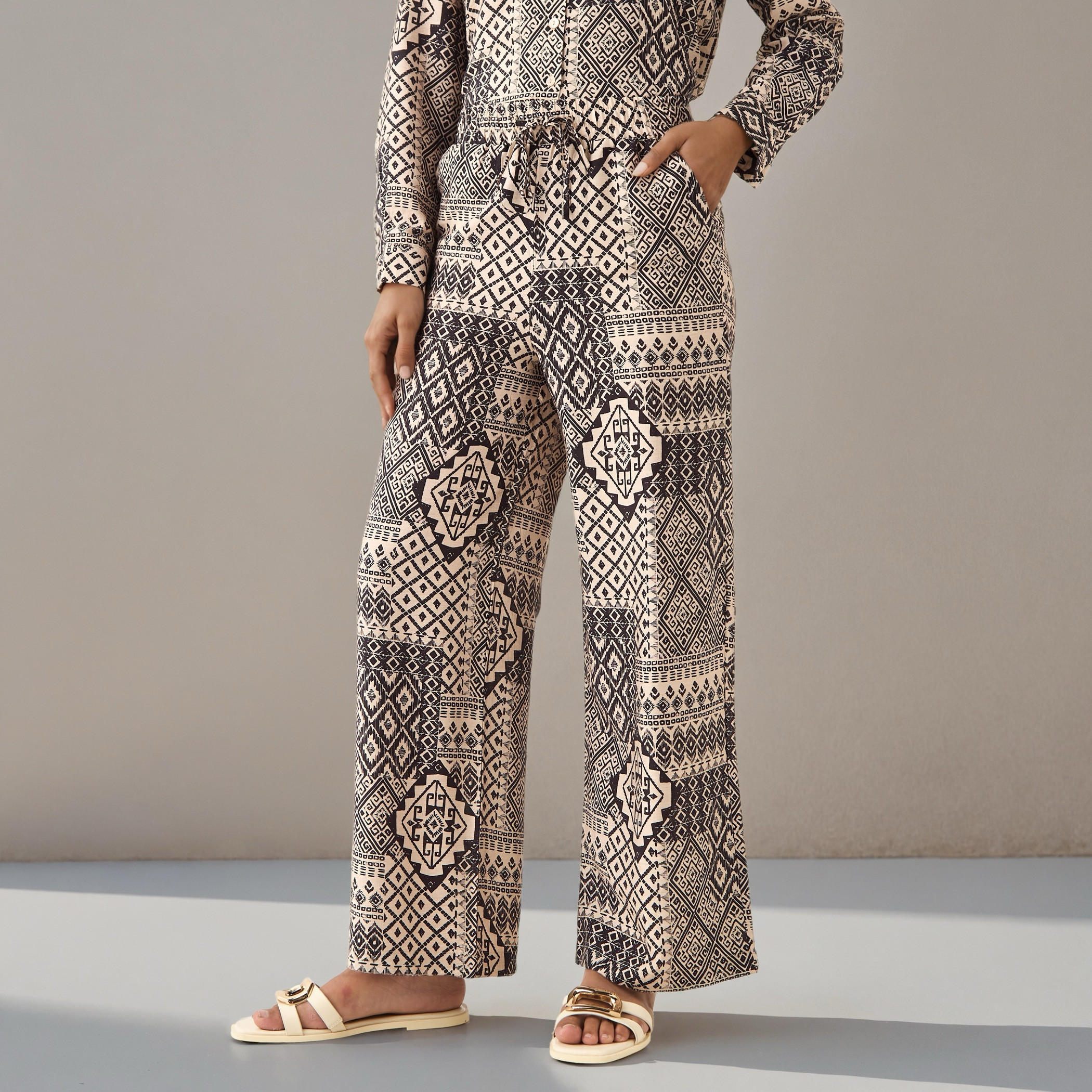 Coord Set with Shirt & Wide Leg Pants-women-clothing-coordsets-image-4