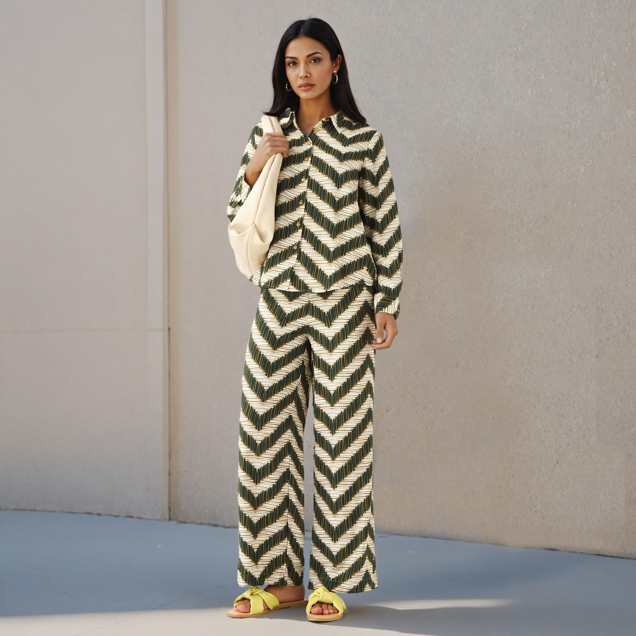 طقم قميص وبنطلون واسع الساقين-women-clothing-coordsets-image-1