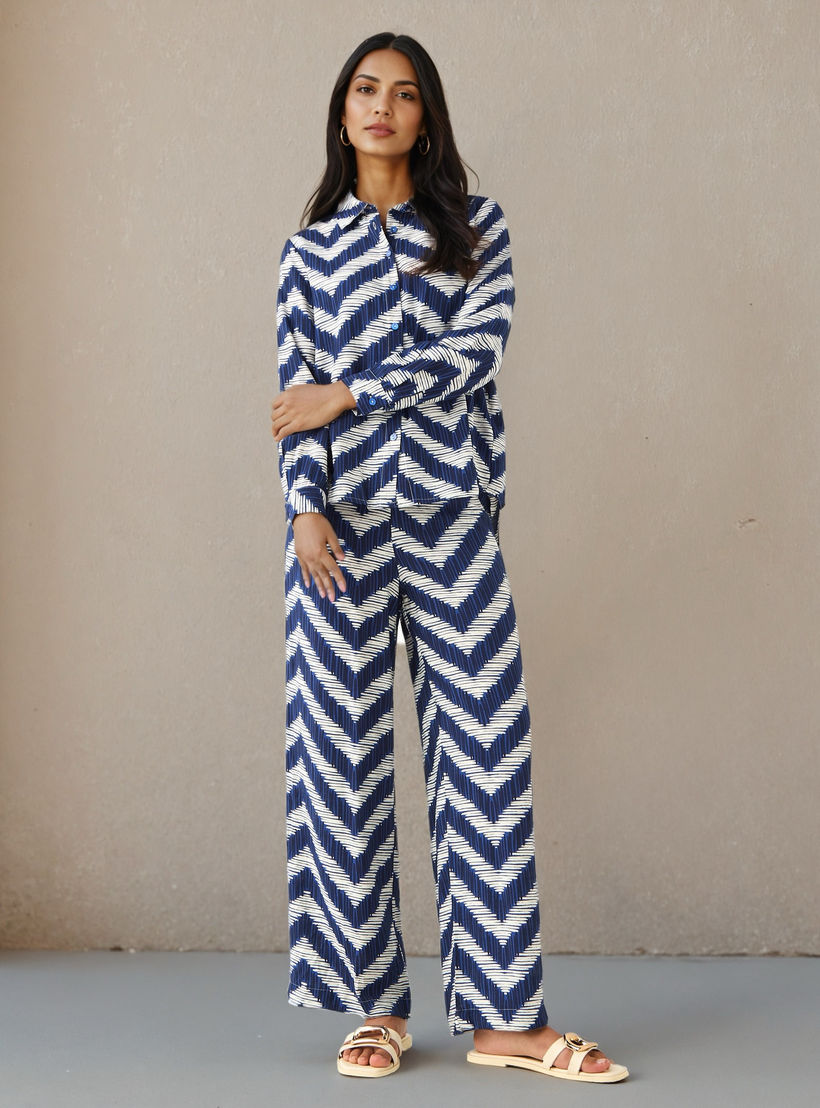 Coord Set with Shirt & Wide Leg Pants-women-clothing-coordsets-image-1