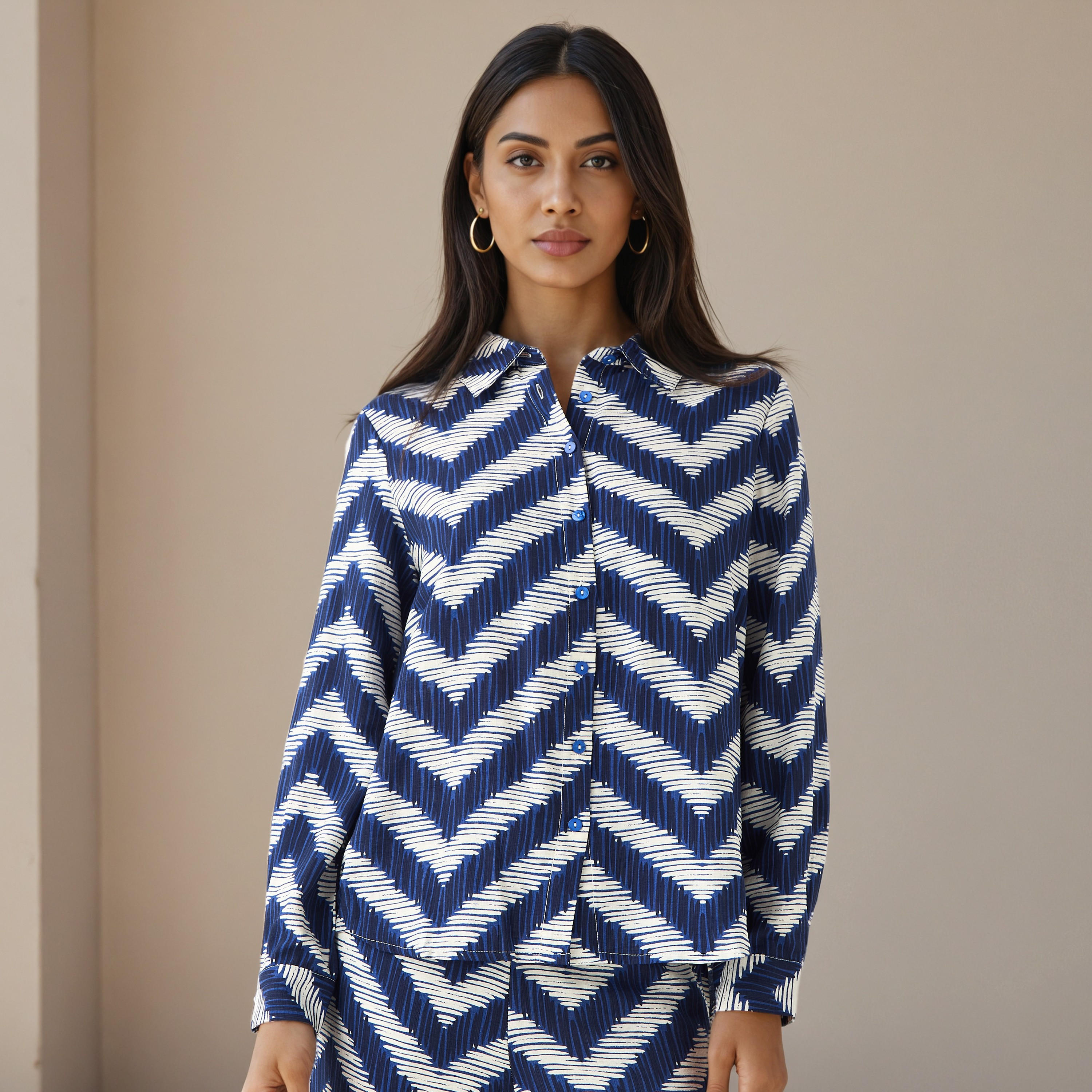 طقم قميص وبنطلون واسع الساقين-women-clothing-coordsets-image-5