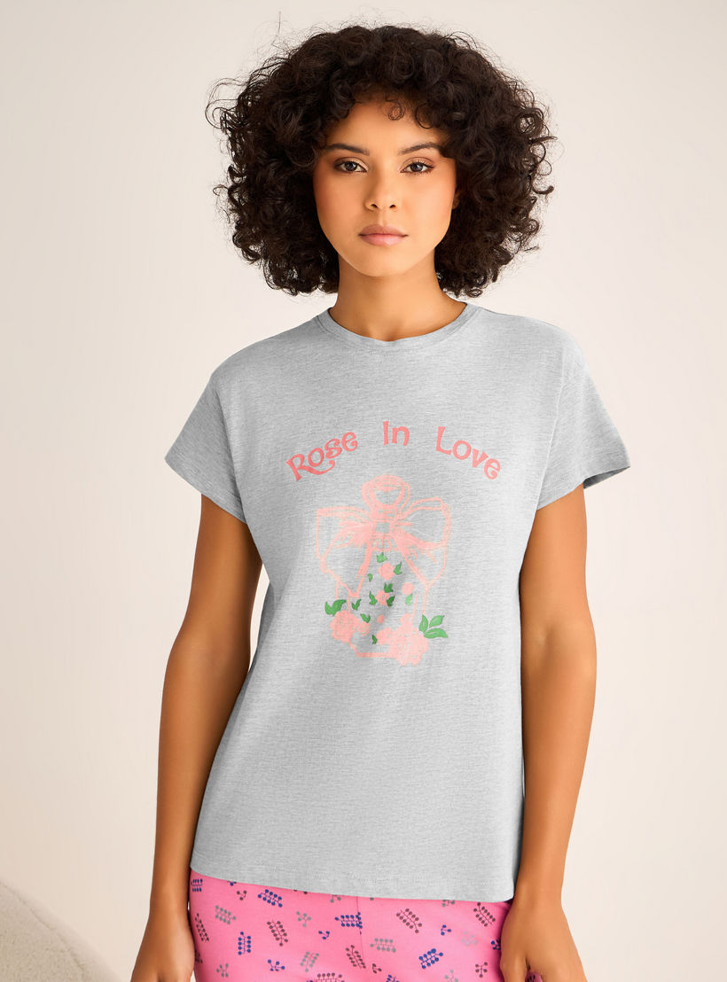 طقم بيجاما تيشيرت وبنطلون-women-clothing-nightwear-pyjamas-longsets-image-2