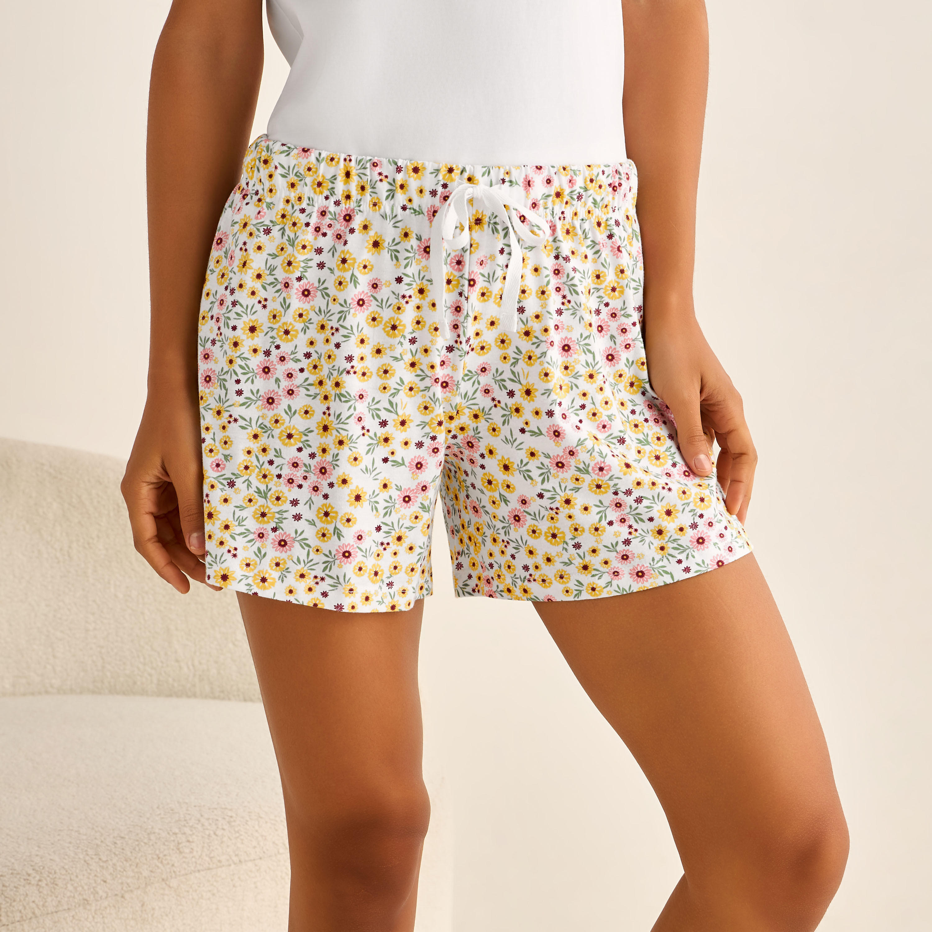 Set of 2 - Drawstring Waist Shorts-women-clothing-nightwear-pyjamas-bottoms-image-6
