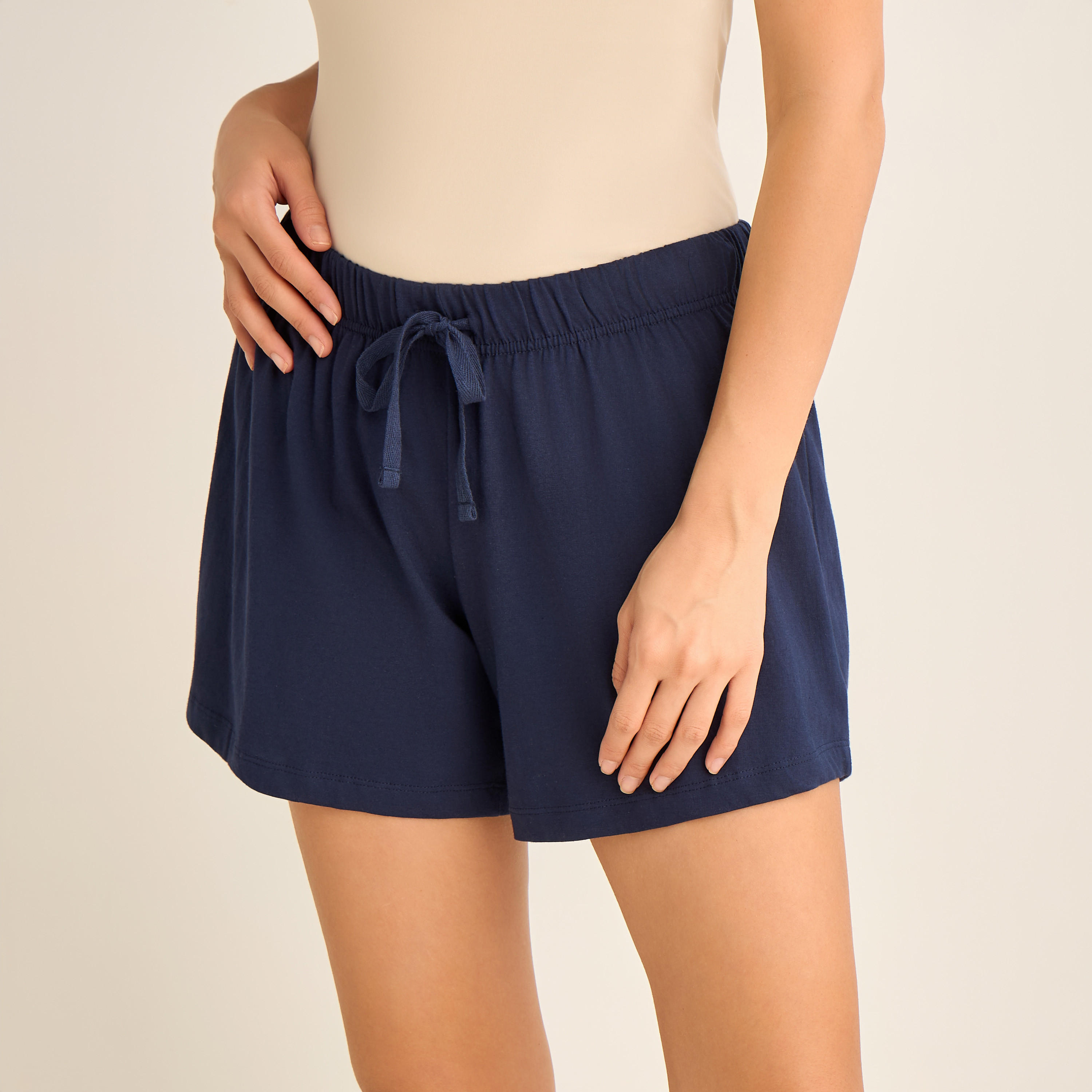 Set of 2 - Drawstring Waist Shorts-women-clothing-nightwear-pyjamas-bottoms-image-2