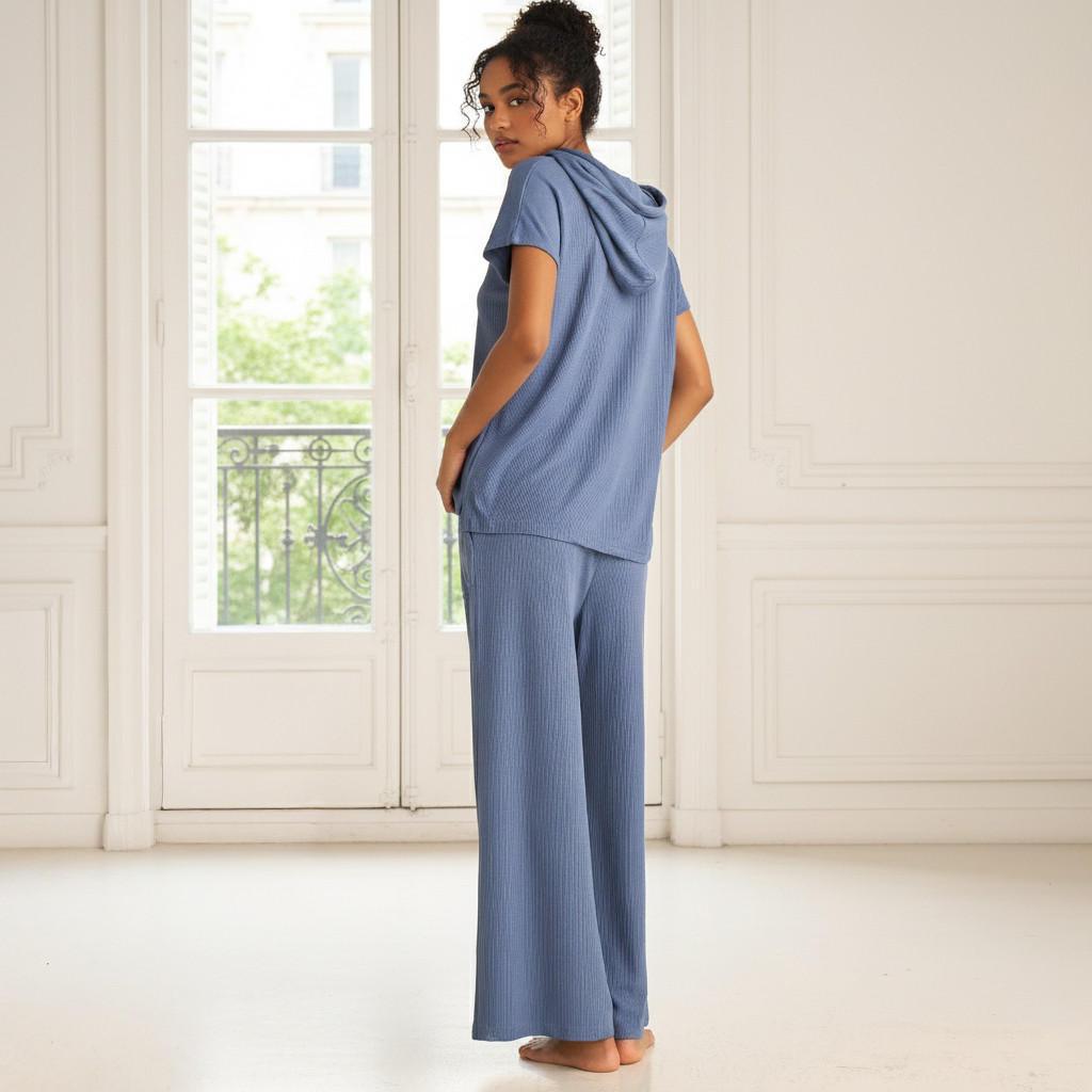 طقم بنطلون بيجاما وبلوزة بقبعة-women-clothing-nightwear-pyjamas-longsets-image-4