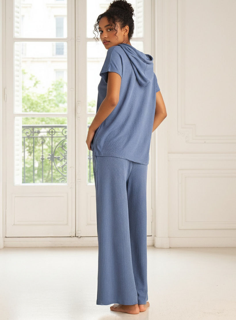 طقم بنطلون بيجاما وبلوزة بقبعة-women-clothing-nightwear-pyjamas-longsets-image-4
