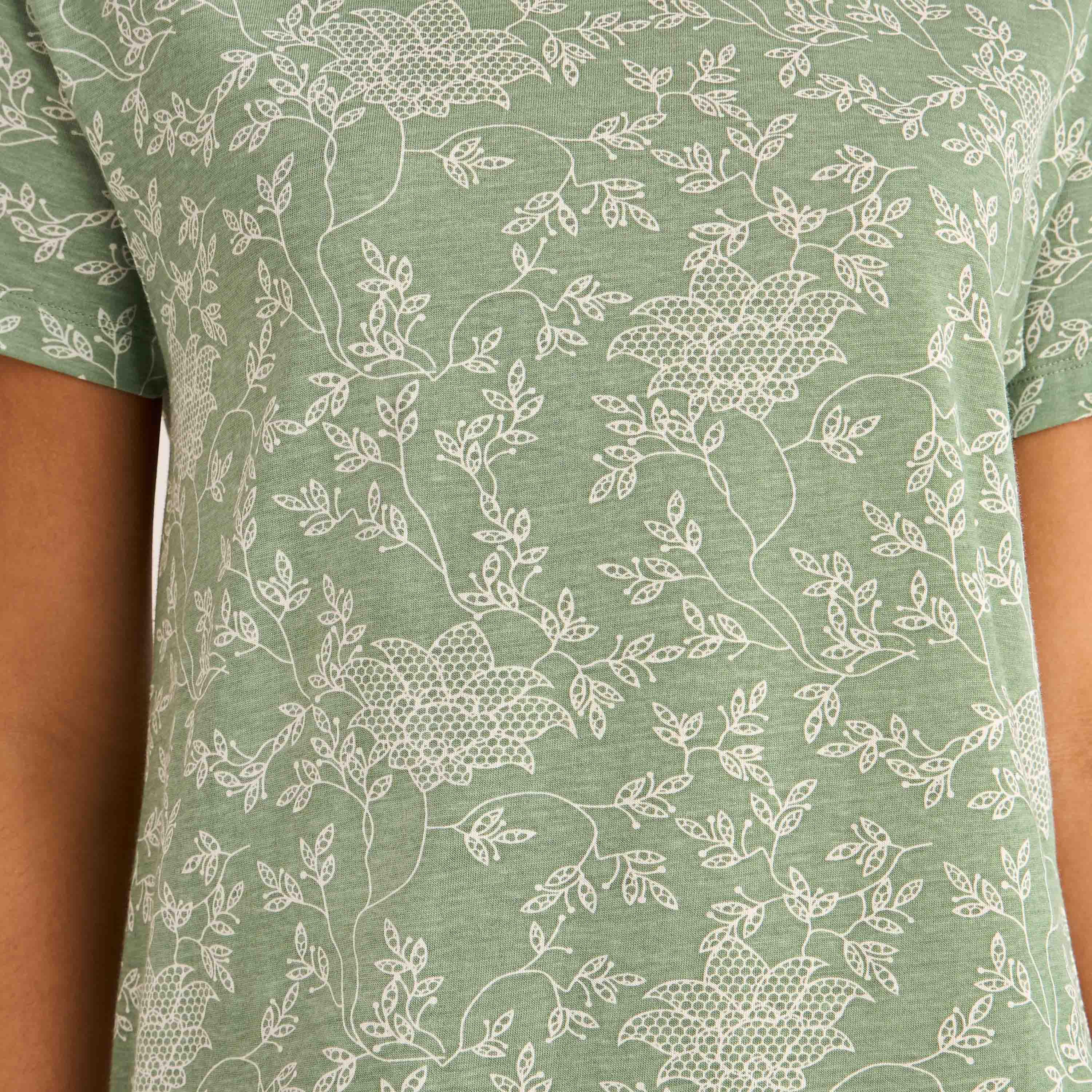 Floral Print Sleepshirt with Short Sleeves-women-clothing-nightwear-nighties-image-5