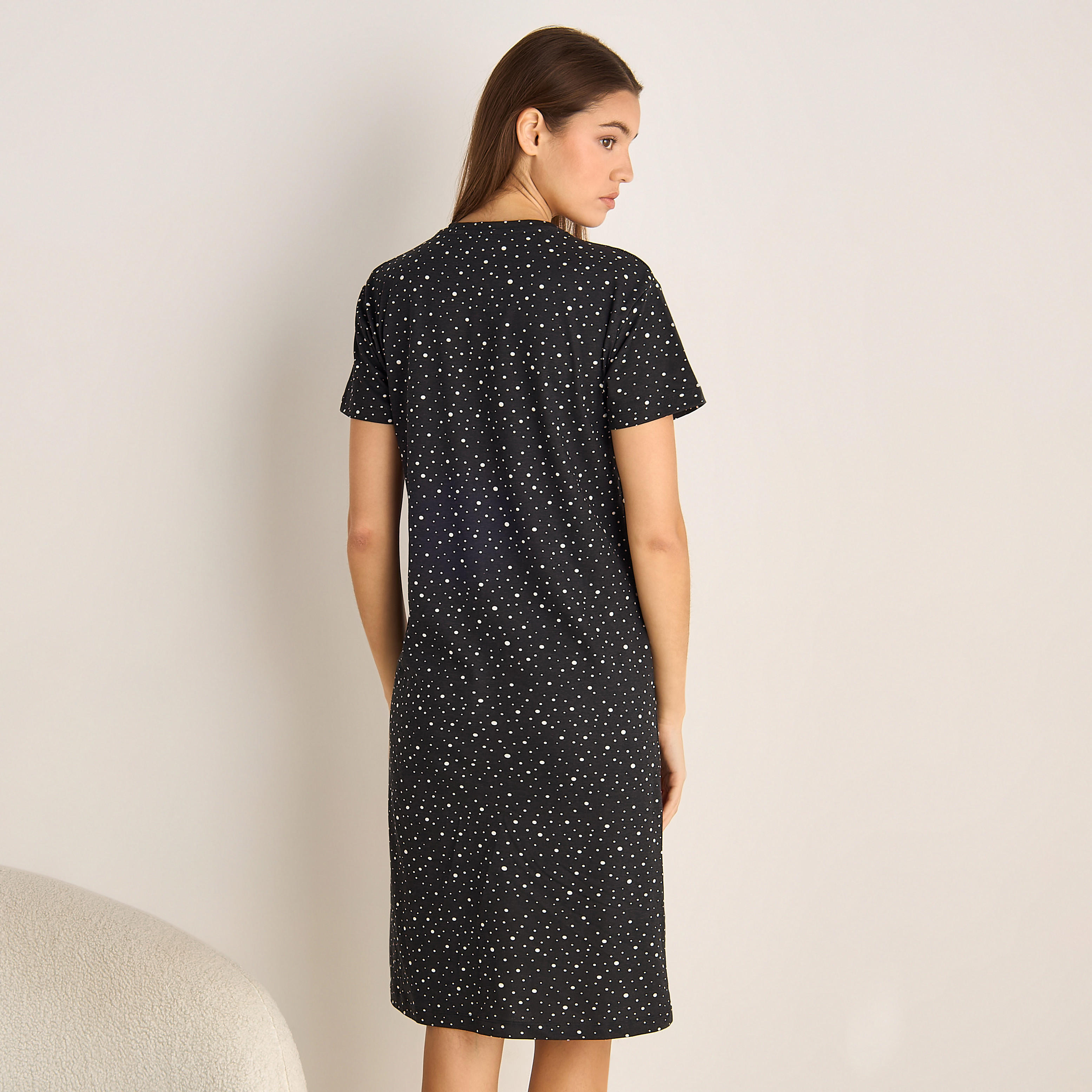 Printed Sleepshirt with Short Sleeves-women-clothing-nightwear-nighties-image-3