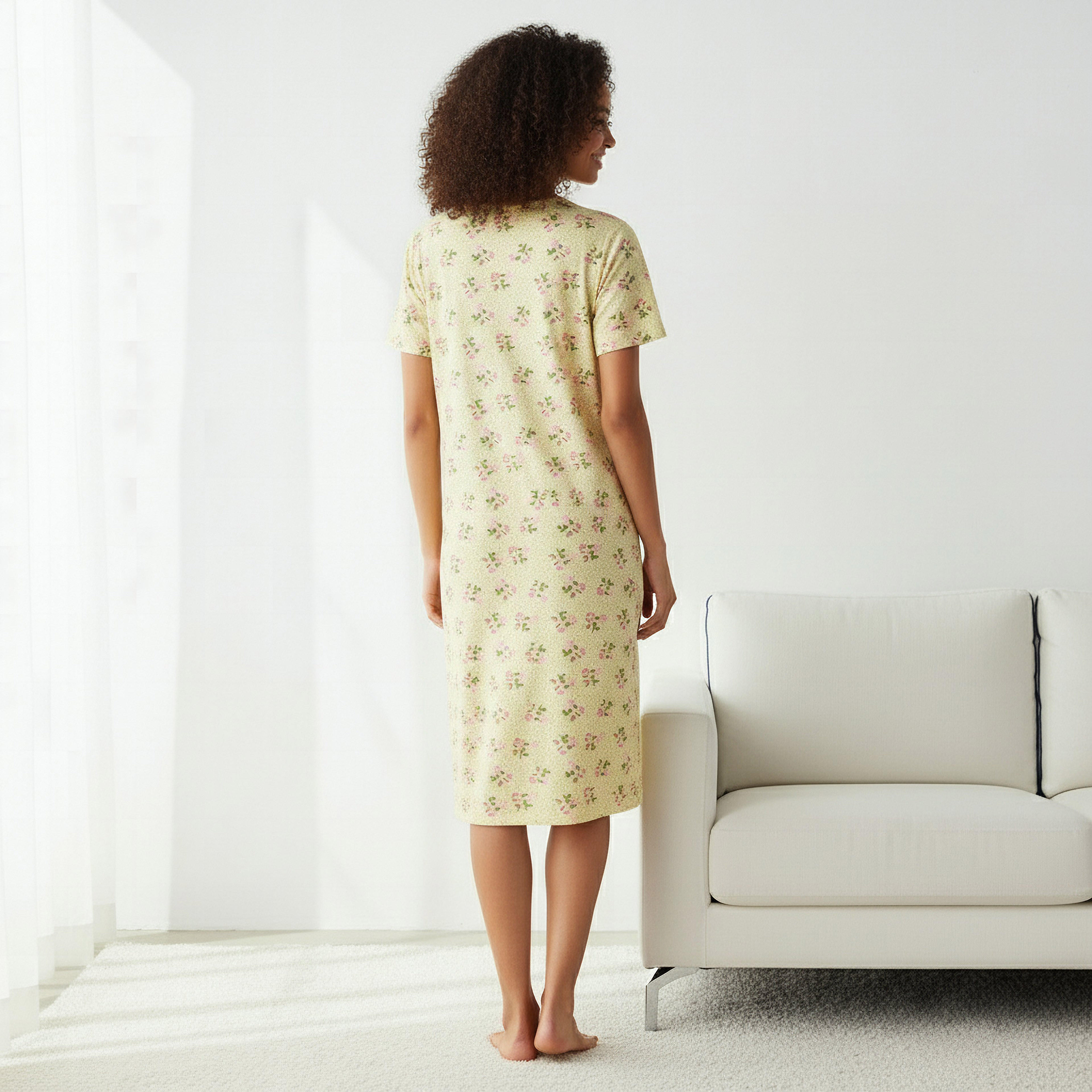 قميص نوم بطبعات زهرية وأكمام قصيرة-women-clothing-nightwear-nighties-image-3