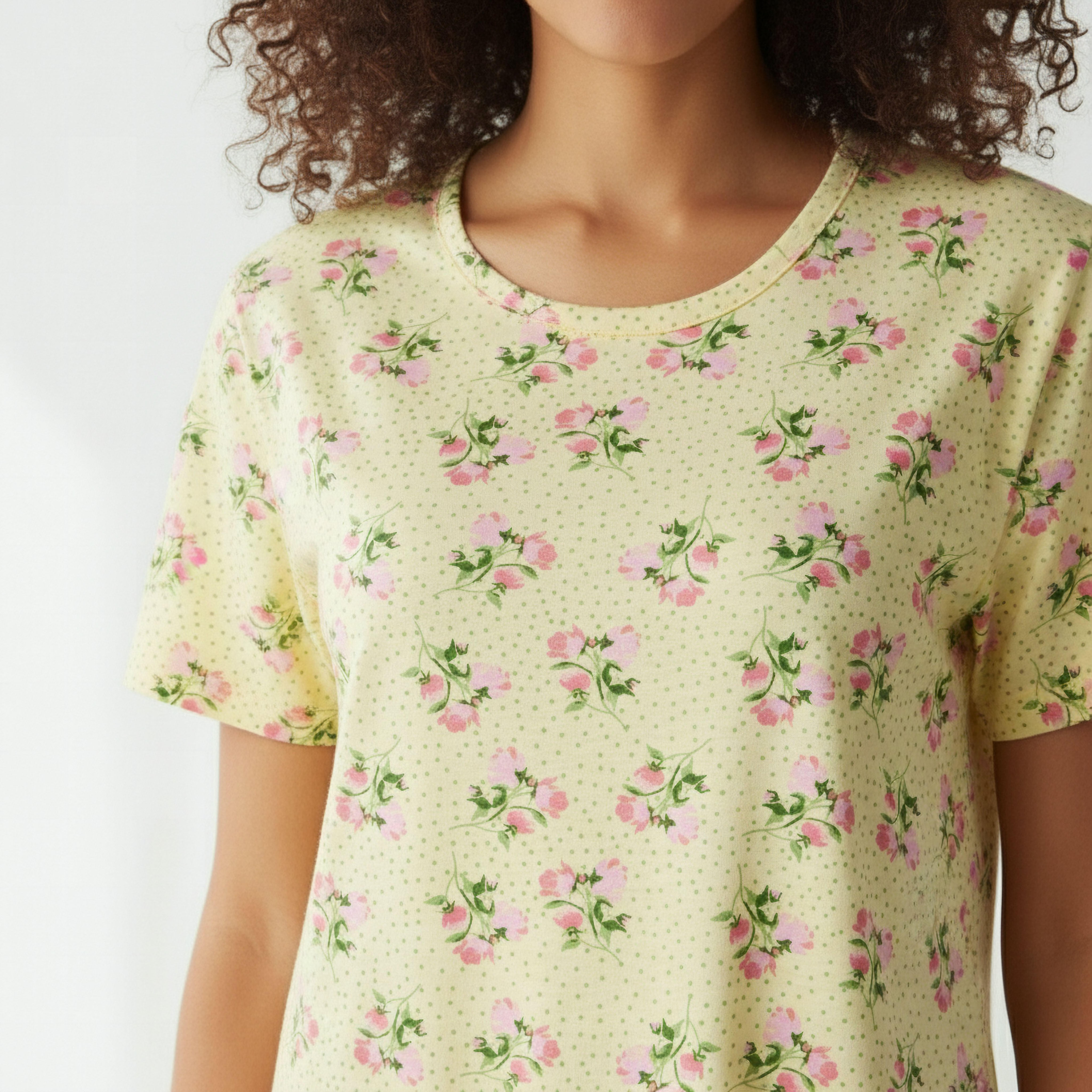قميص نوم بطبعات زهرية وأكمام قصيرة-women-clothing-nightwear-nighties-image-4