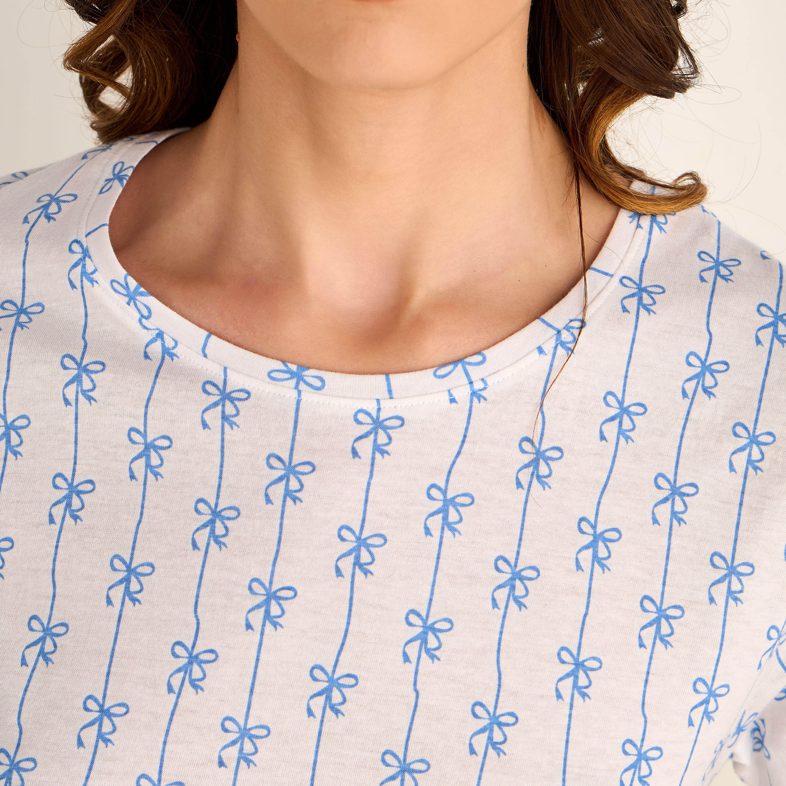 Printed Sleepshirt with Short Sleeves-women-clothing-nightwear-nighties-image-4