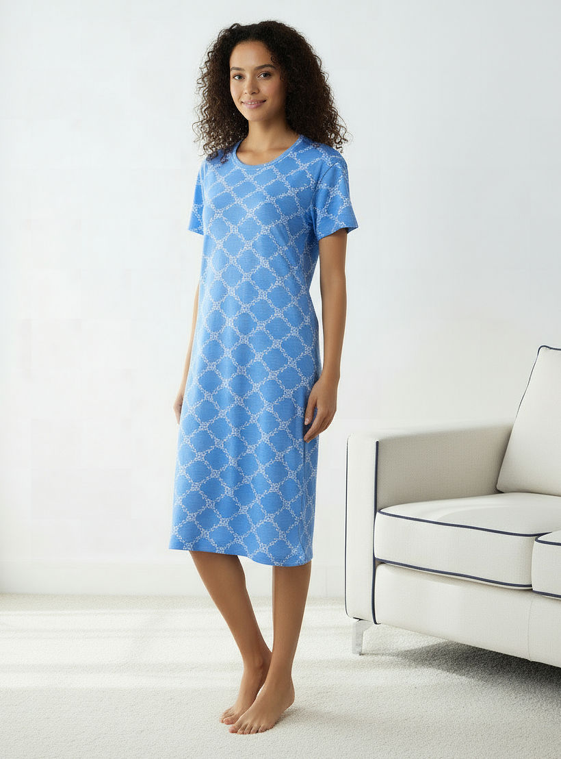 قميص نوم بطبعات وأكمام قصيرة-women-clothing-nightwear-nighties-image-2