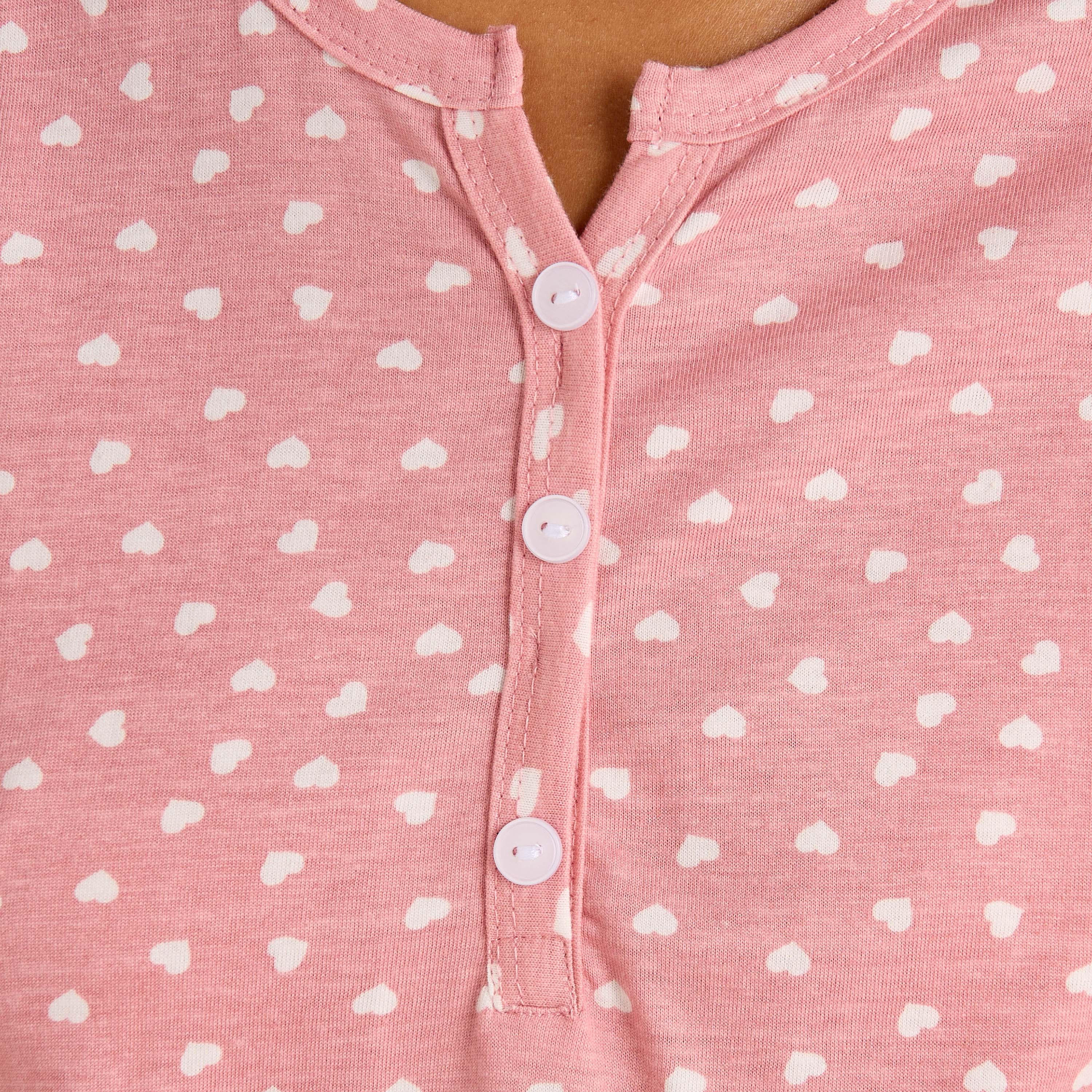 Printed Sleepshirt with Short Sleeves-women-clothing-nightwear-nighties-image-5