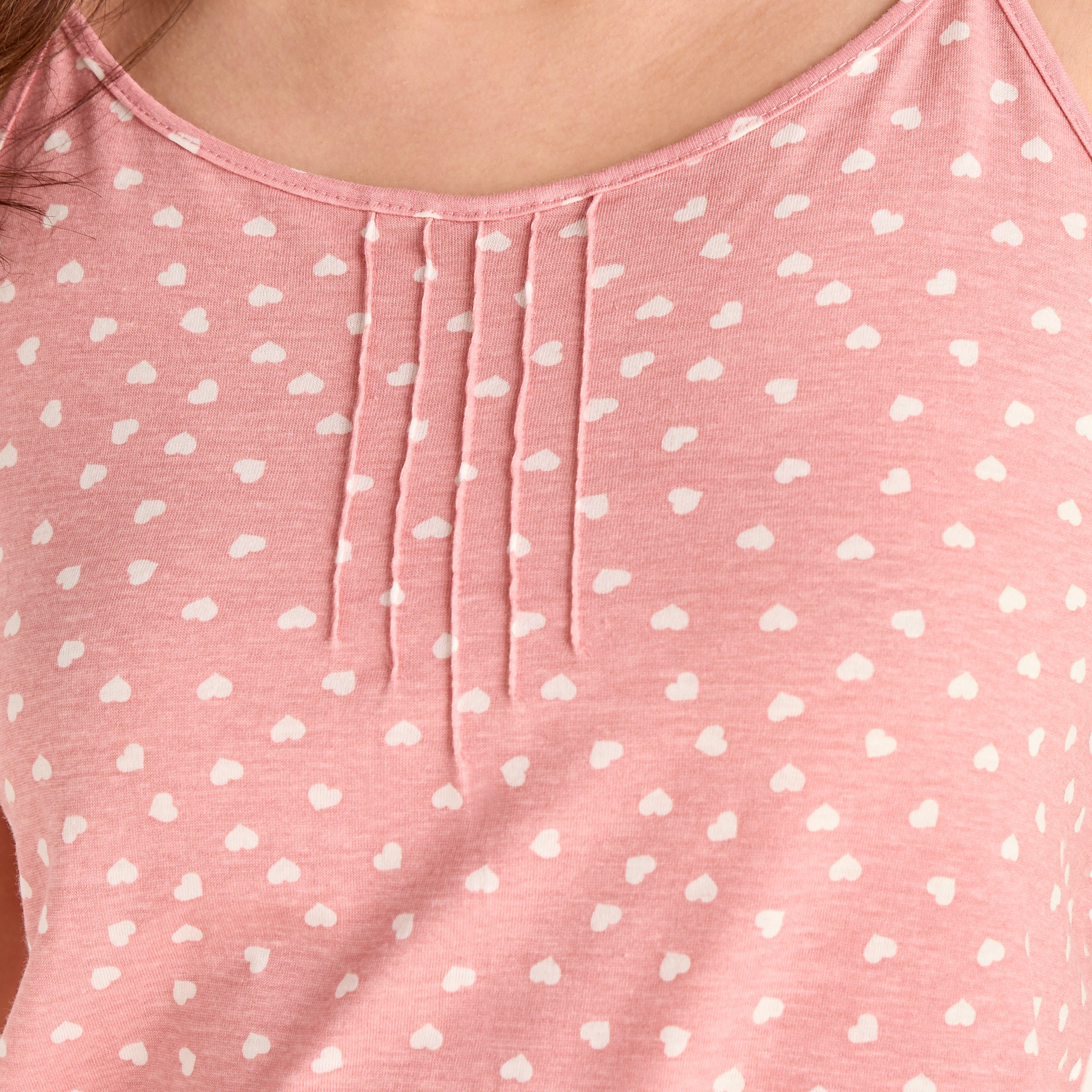 فستان نوم ميدي قطن بحمالات رفيعة وحافة كشكش – طقم قطعتين-women-clothing-nightwear-nighties-image-4