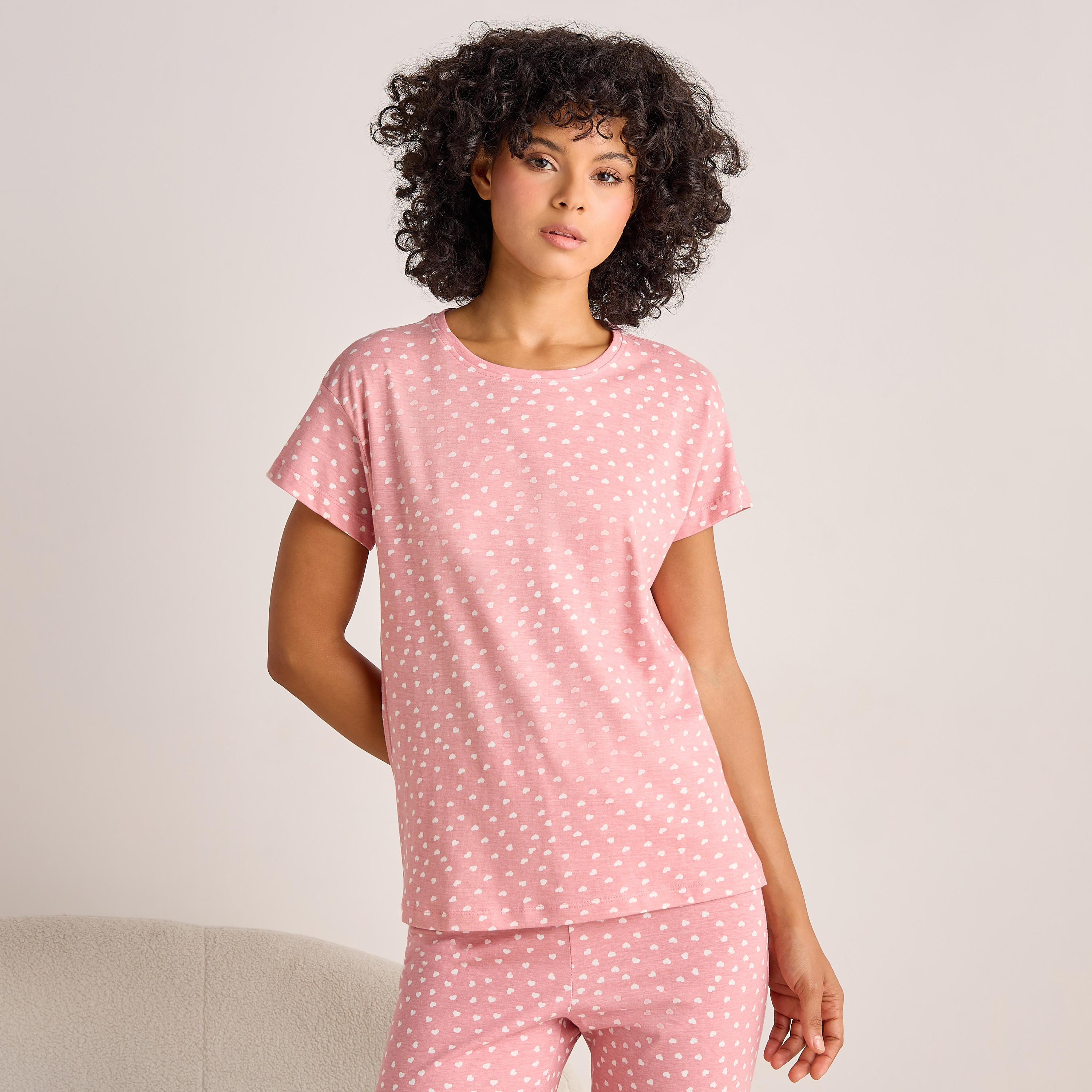 Pyjama Set Printed T-shirt & Pyjama-women-clothing-nightwear-pyjamas-longsets-image-2