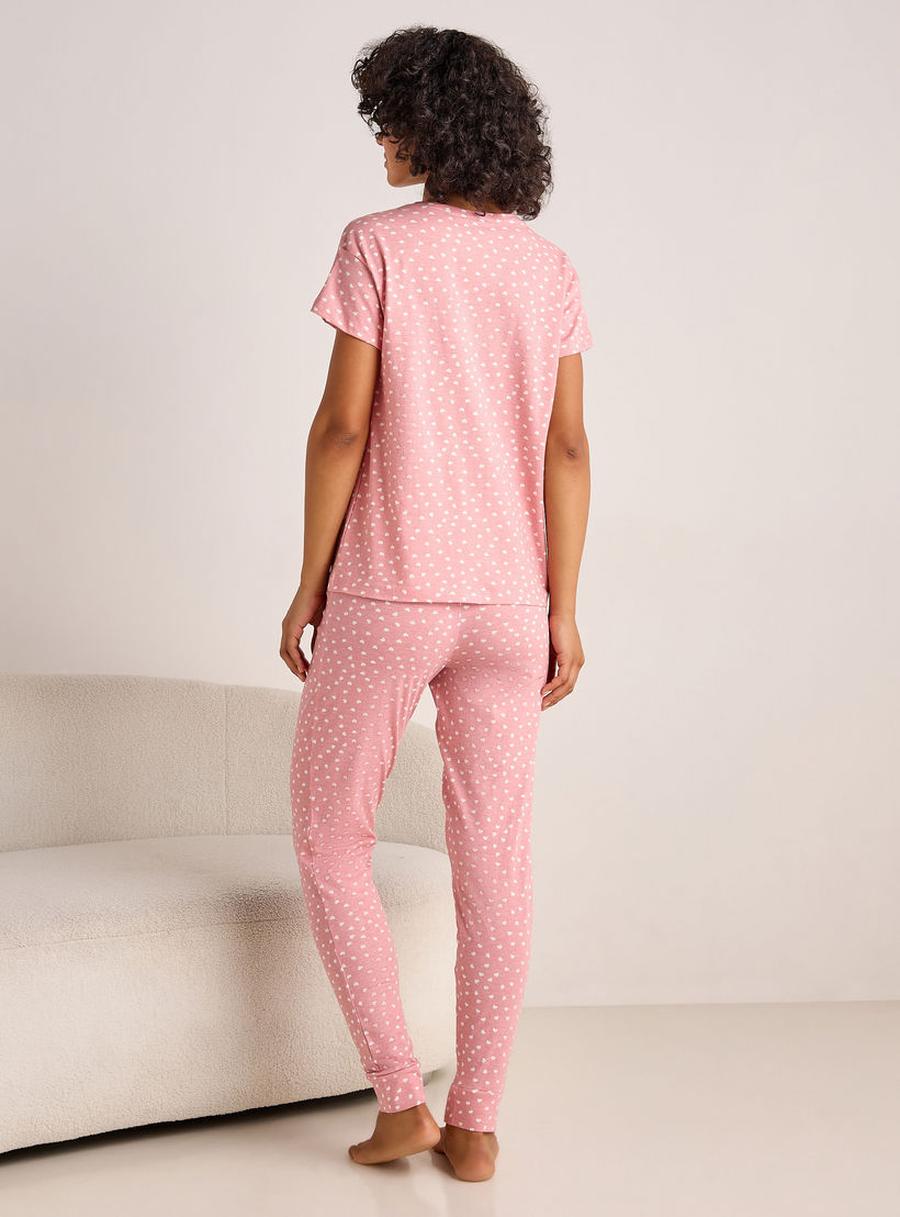 Pyjama Set Printed T-shirt & Pyjama-women-clothing-nightwear-pyjamas-longsets-image-4