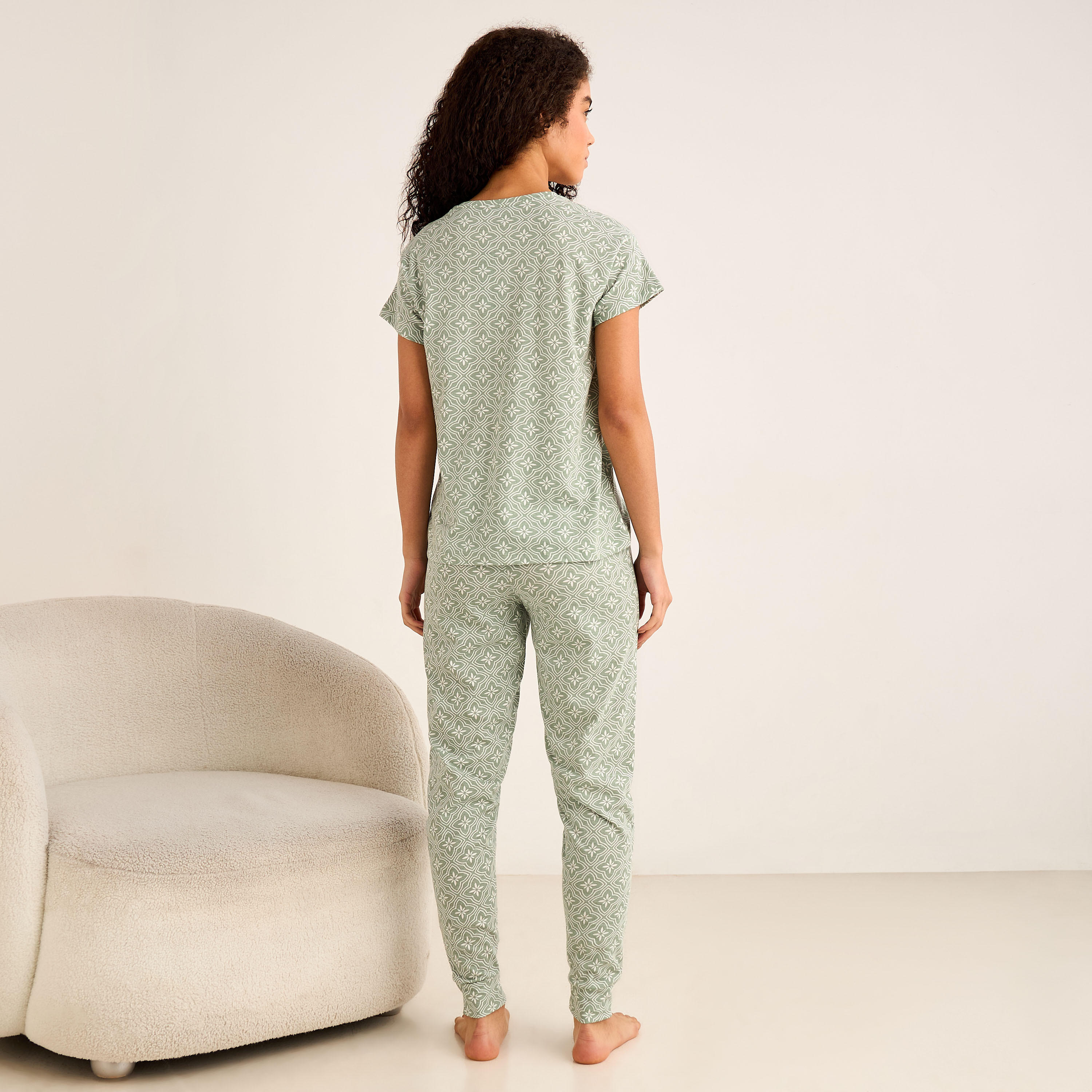 Pyjama Set Printed T-shirt & Pyjama-women-clothing-nightwear-pyjamas-longsets-image-4