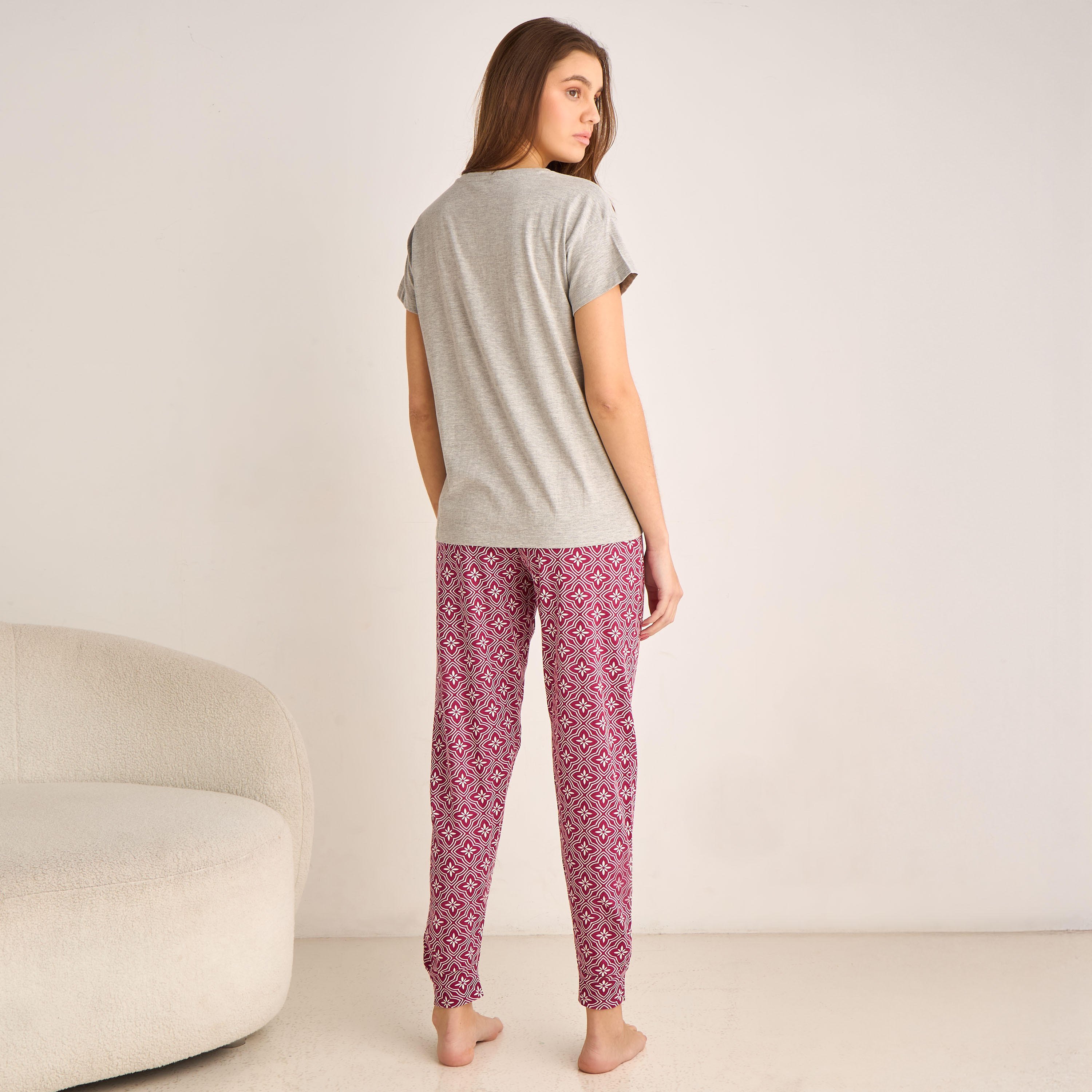 Pyjama Set Printed T-shirt & Pyjama-women-clothing-nightwear-pyjamas-longsets-image-3