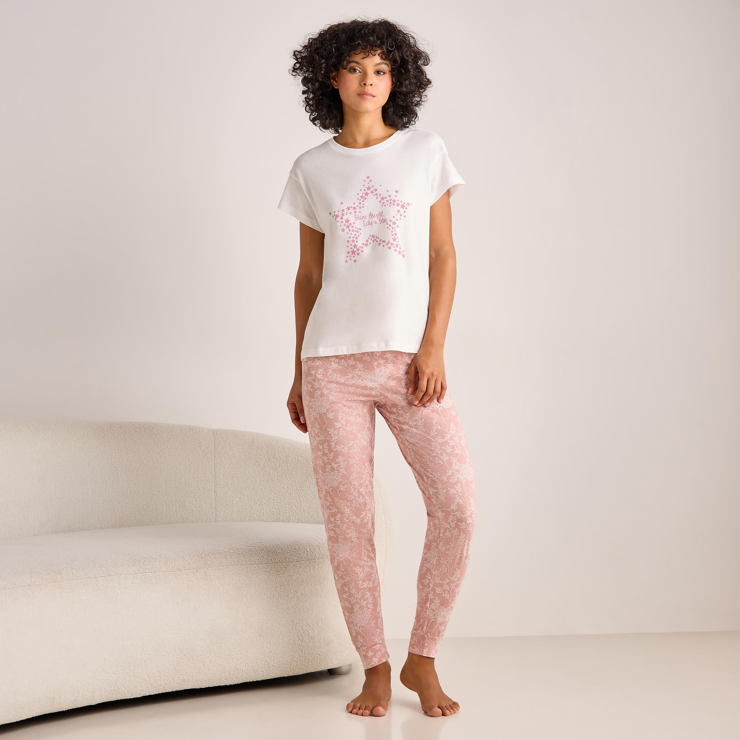 Pyjama Set Printed T-shirt & Pyjama-women-clothing-nightwear-pyjamas-longsets-image-1