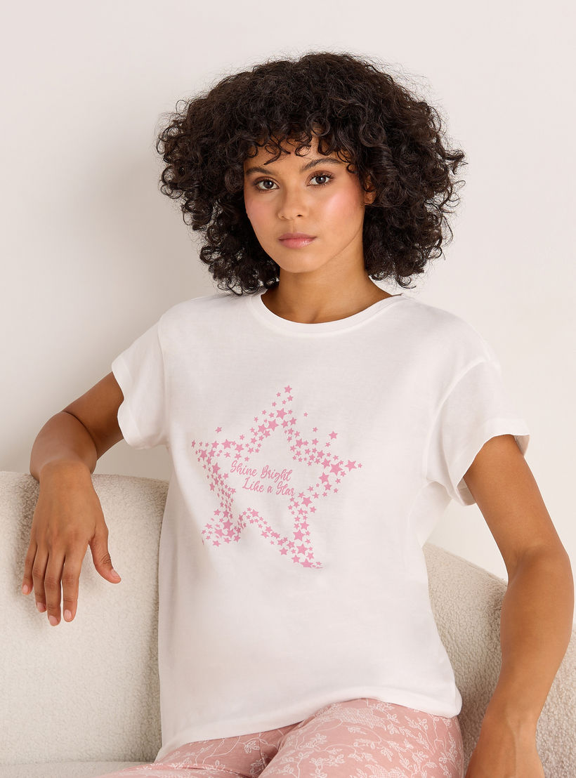 Pyjama Set Printed T-shirt & Pyjama-women-clothing-nightwear-pyjamas-longsets-image-2