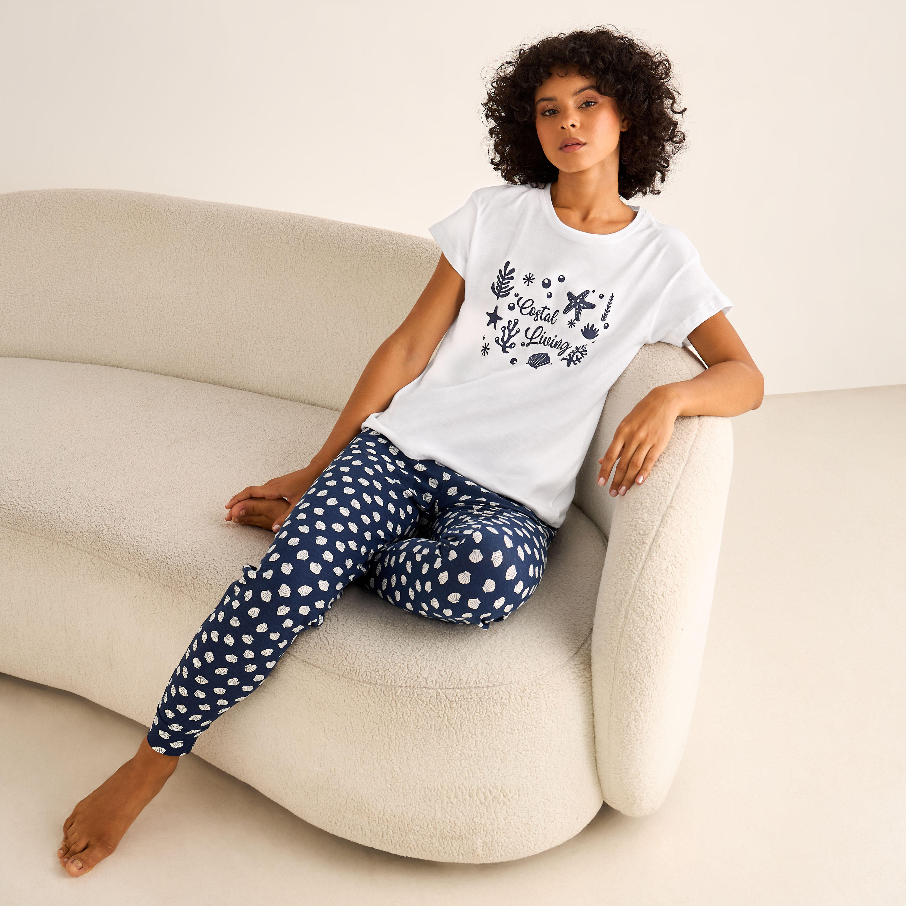 Pyjama Set Printed T-shirt & Shorts-PROMO_SP_KSA_5_BUY2FORSAR89_130625-image-1