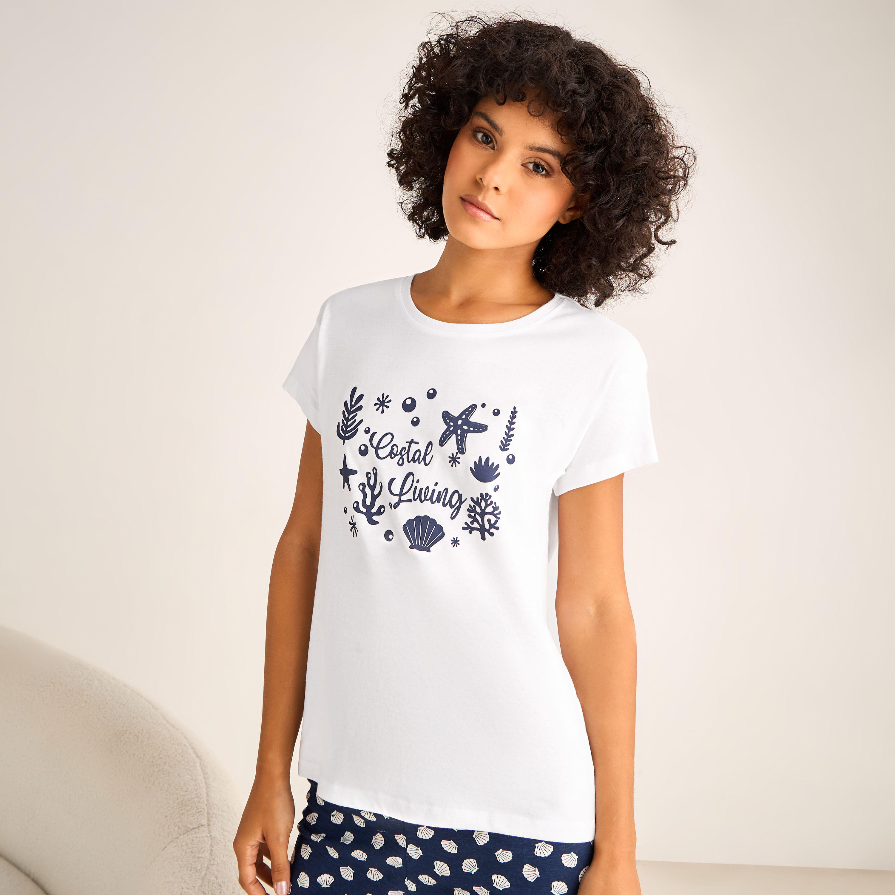 Pyjama Set Printed T-shirt & Shorts-PROMO_SP_KSA_5_BUY2FORSAR89_130625-image-2