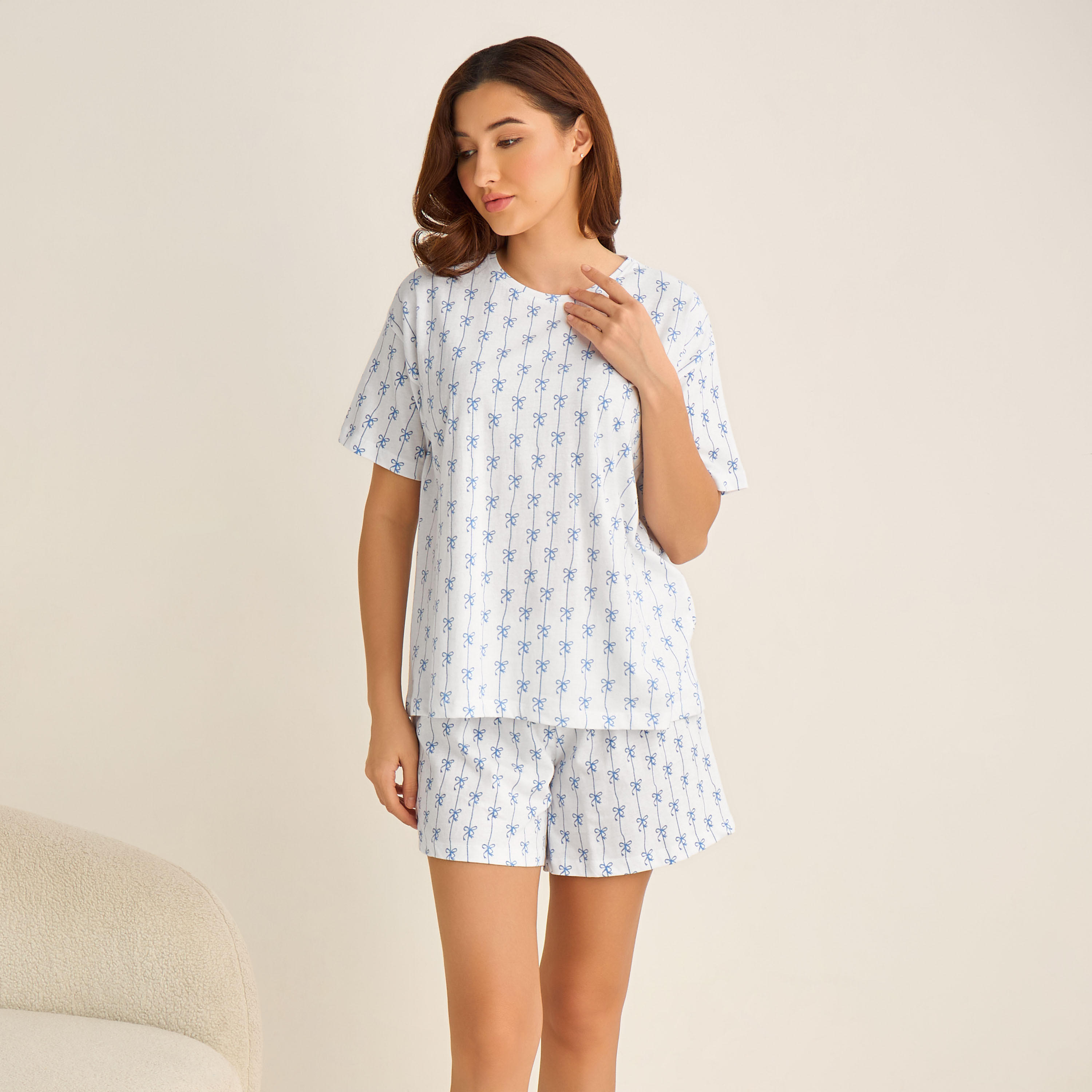 Pyjama Short Set T-shirt & Shorts-women-clothing-nightwear-pyjamas-shortsets-image-1