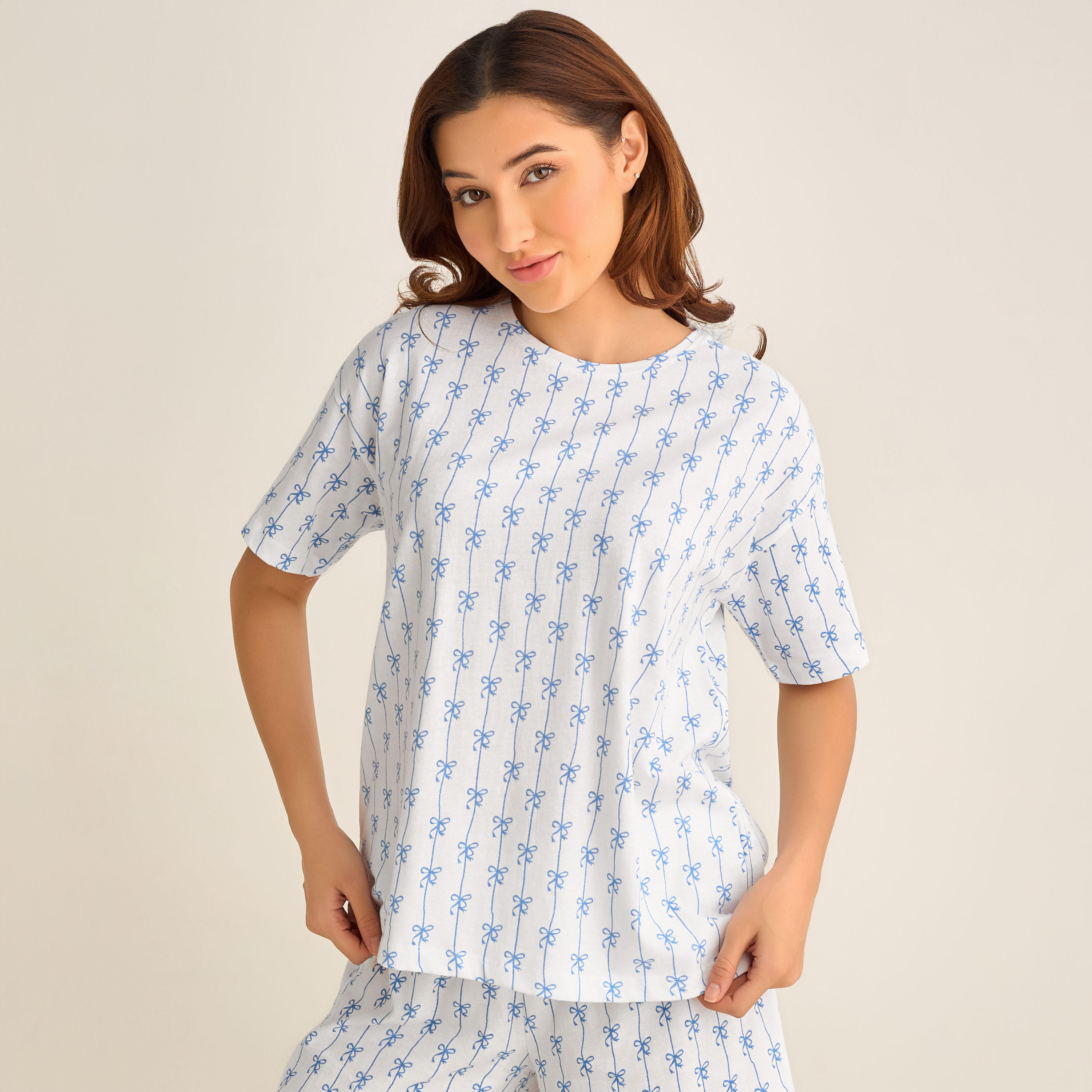 Pyjama Short Set T-shirt & Shorts-women-clothing-nightwear-pyjamas-shortsets-image-2