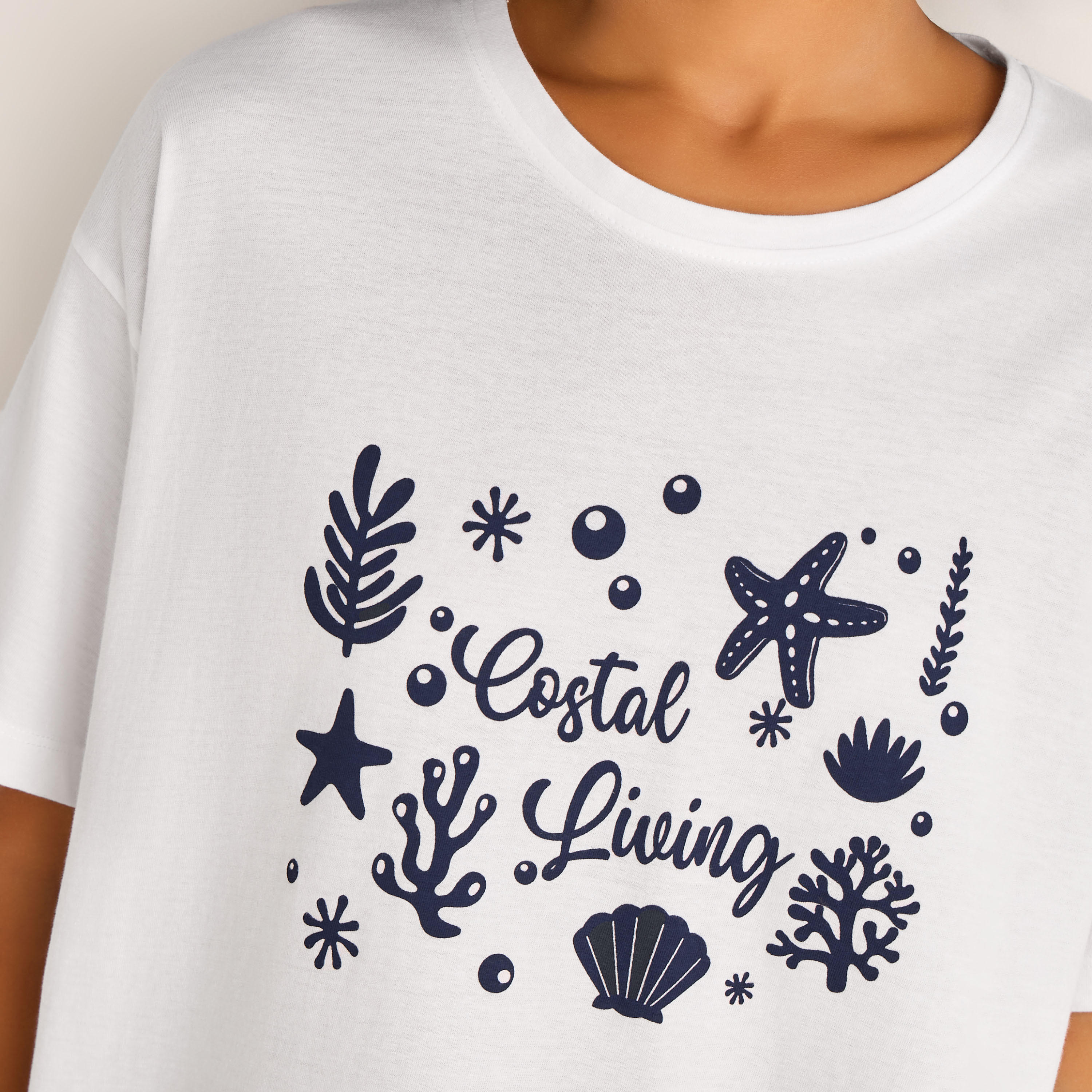 Pyjama Set Shell Print T-shirt & Shorts-women-clothing-nightwear-pyjamas-shortsets-image-5
