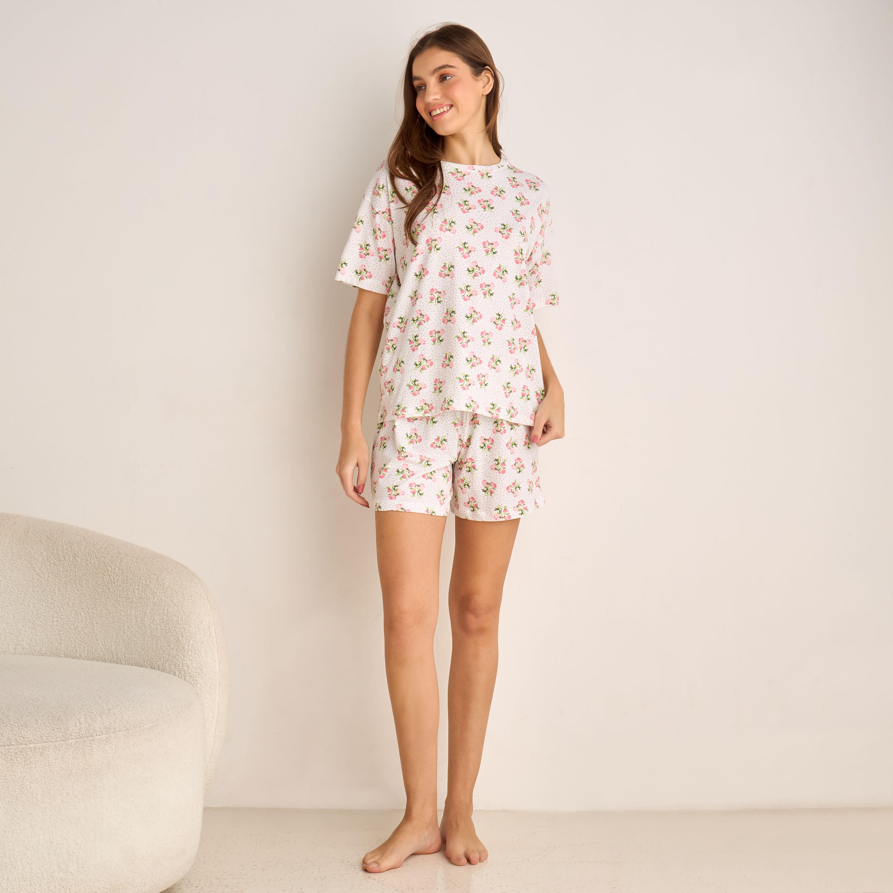 طقم بيجاما تيشيرت وشورت-women-clothing-nightwear-pyjamas-shortsets-image-6