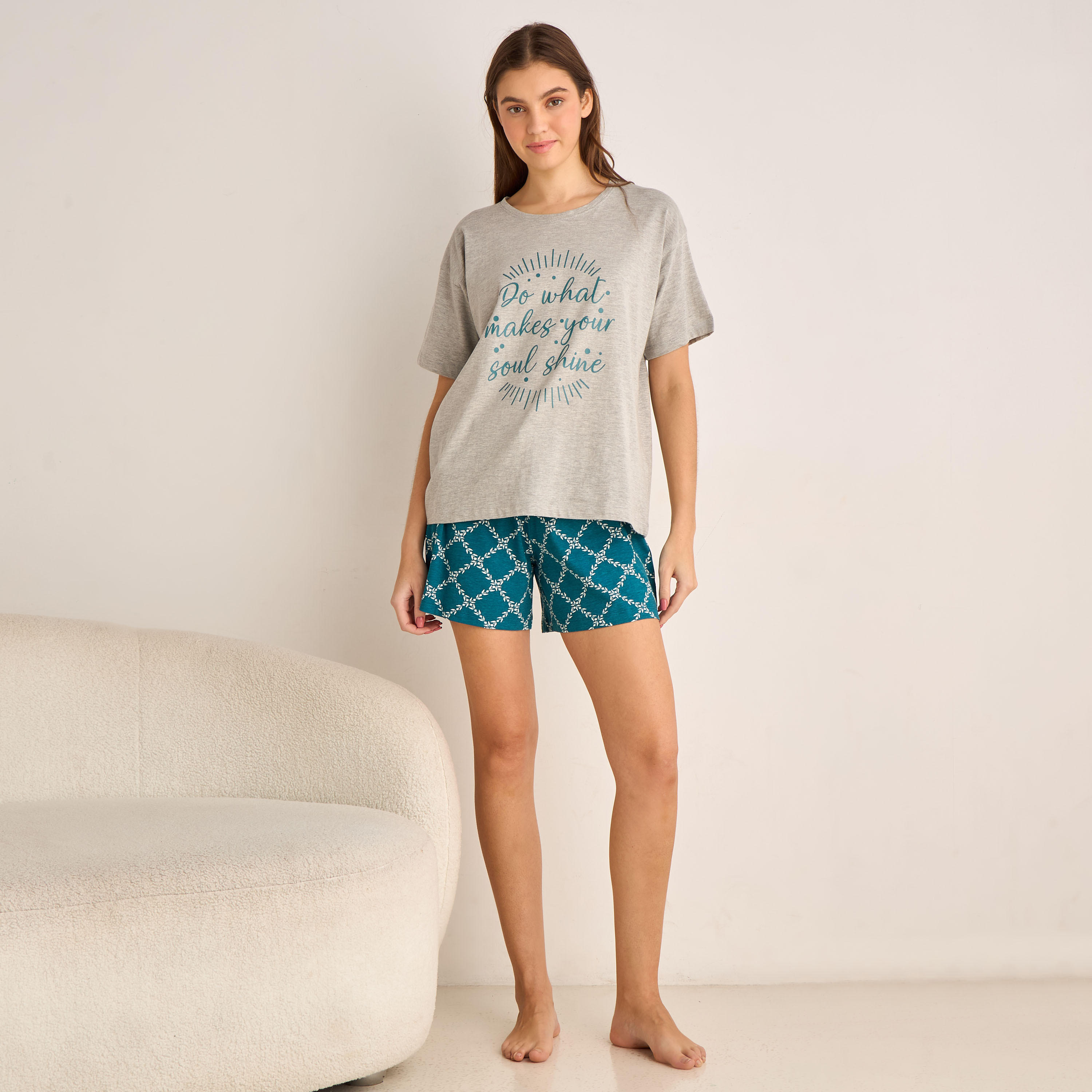Pyjama Short Set T-shirt & Shorts-women-clothing-nightwear-pyjamas-shortsets-image-1