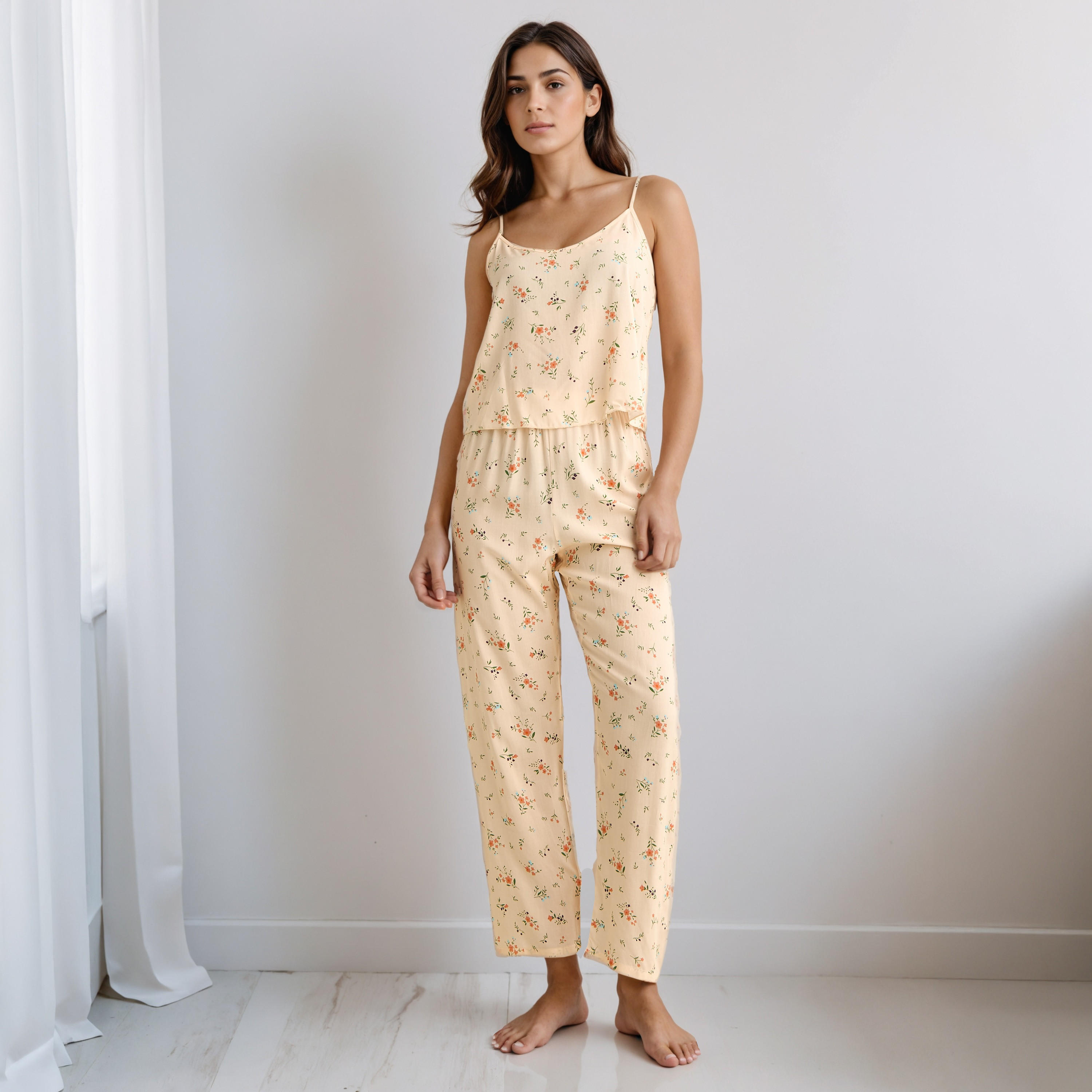 Pyjama Set with Robe Sleeveless Top & Pyjamas-women-clothing-nightwear-pyjamas-longsets-image-2