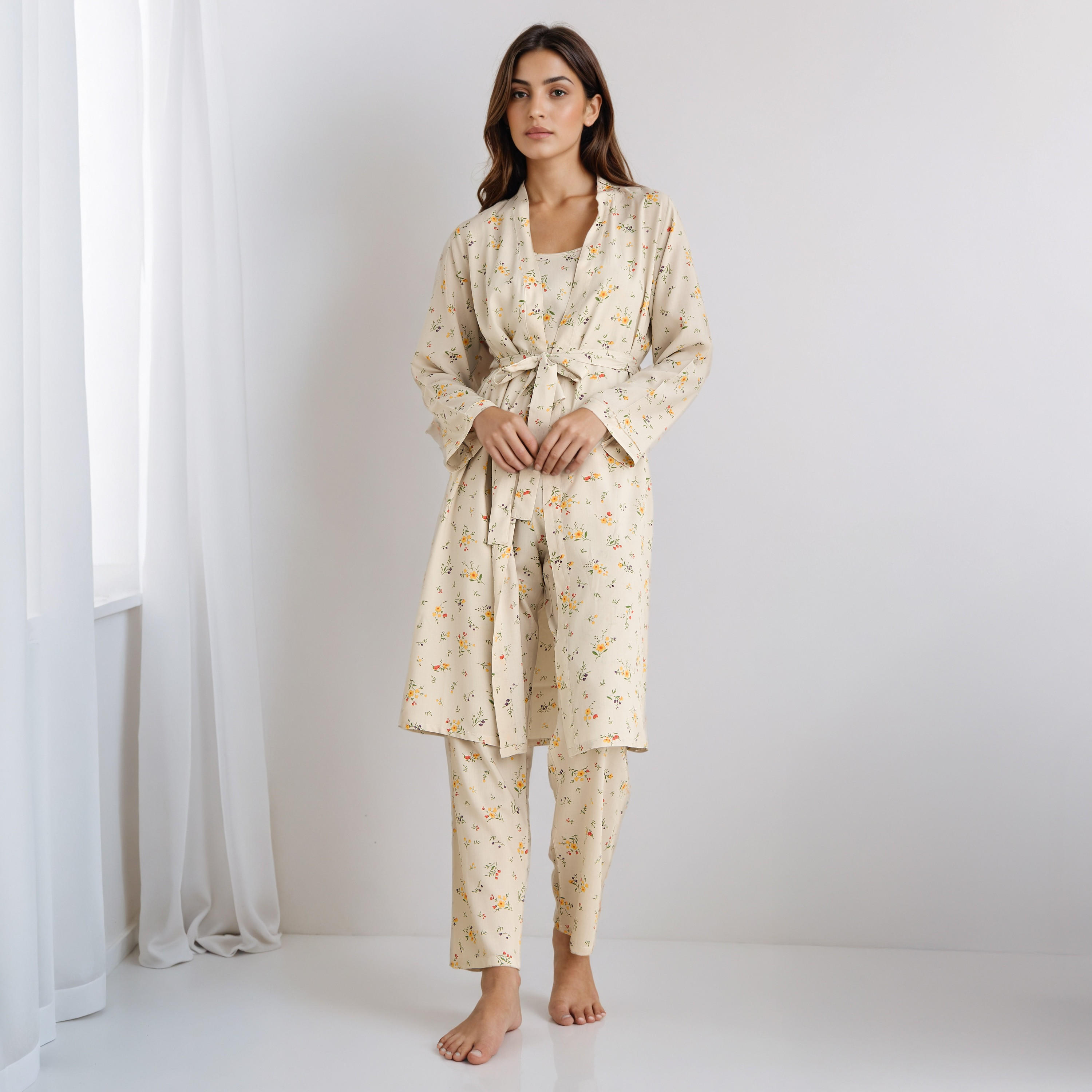 Pyjama Set with Robe Sleeveless Top & Pyjamas-women-clothing-nightwear-pyjamas-longsets-image-1