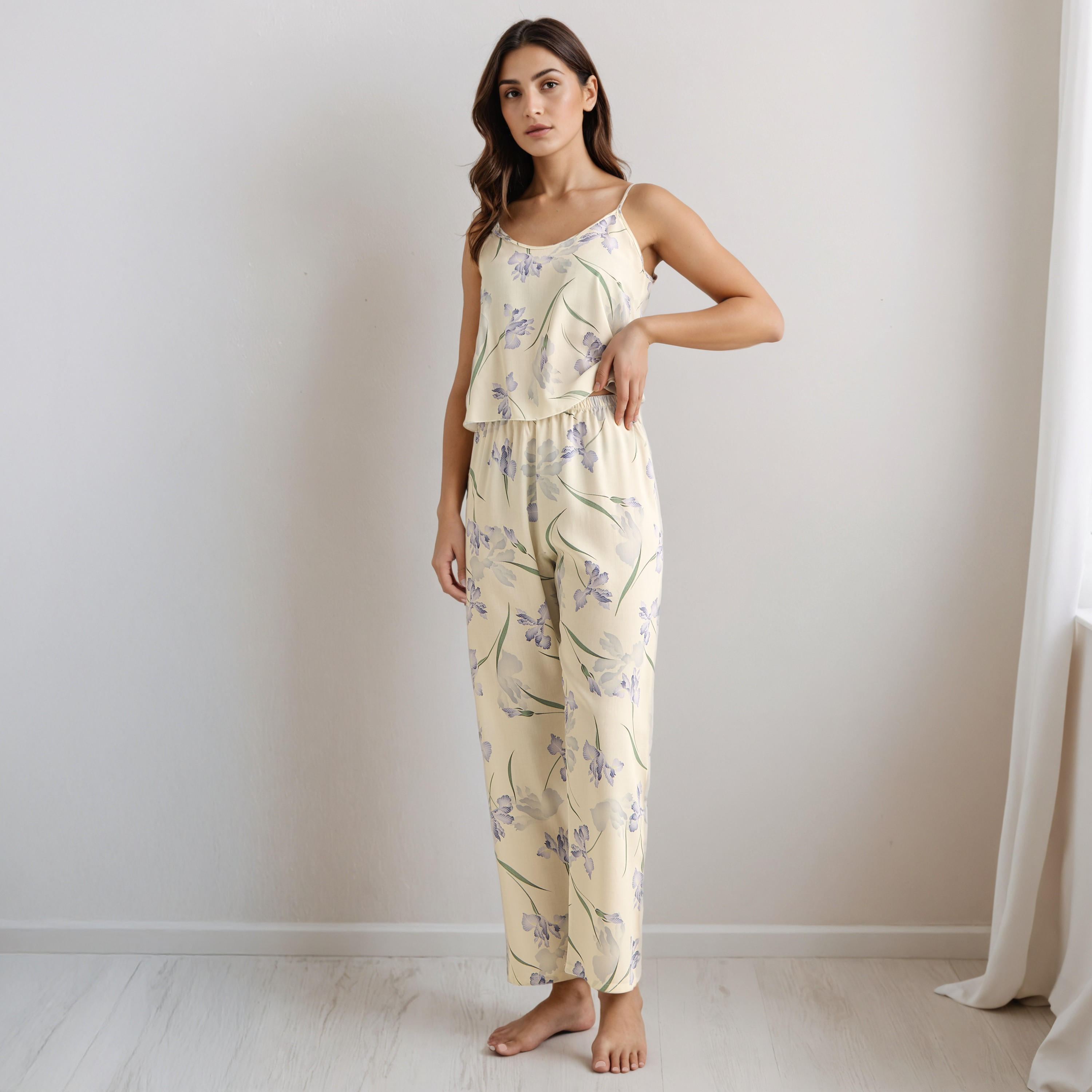 طقم روب دون أكمام وبلوزة وبنطلون بيجاما-women-clothing-nightwear-pyjamas-longsets-image-5
