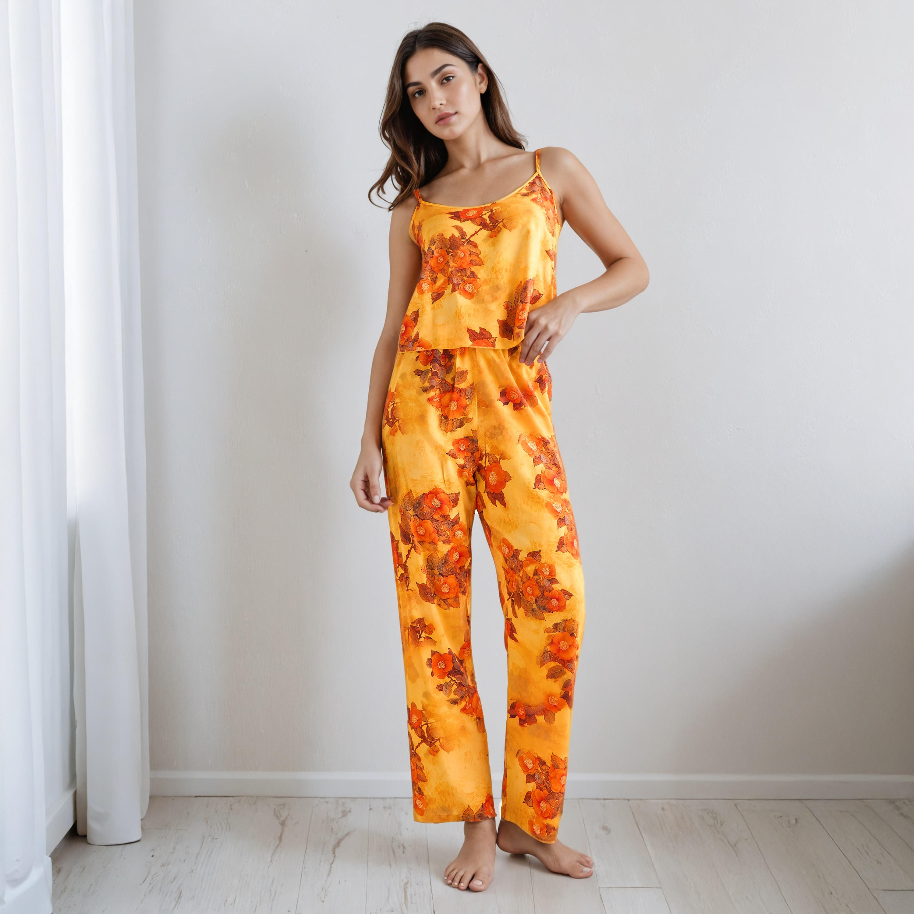 Pyjama Set with Robe Sleeveless Top & Pyjamas-women-clothing-nightwear-pyjamas-longsets-image-2