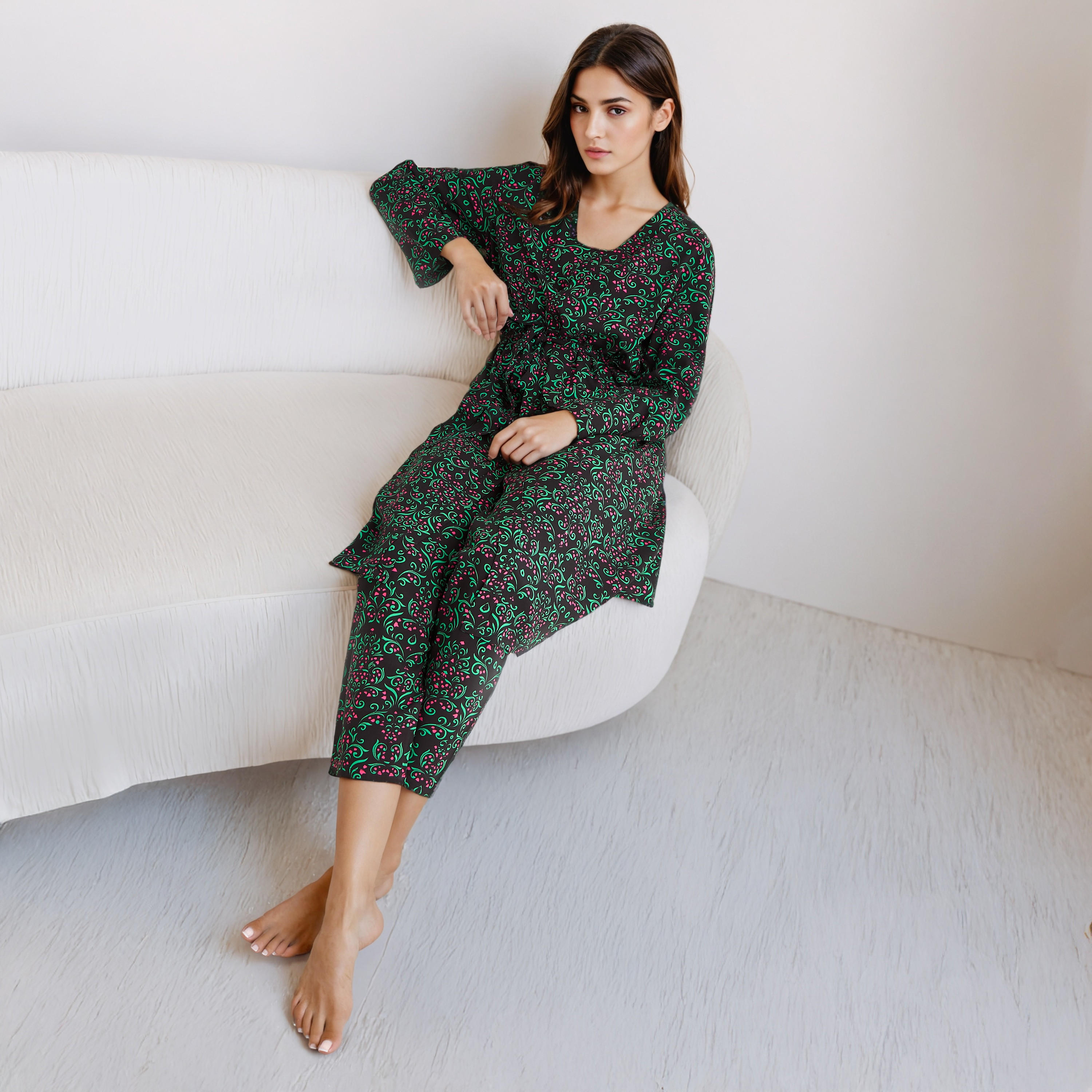 طقم بنطلون بيجاما وبلوزة دون أكمام-women-clothing-nightwear-pyjamas-longsets-image-7
