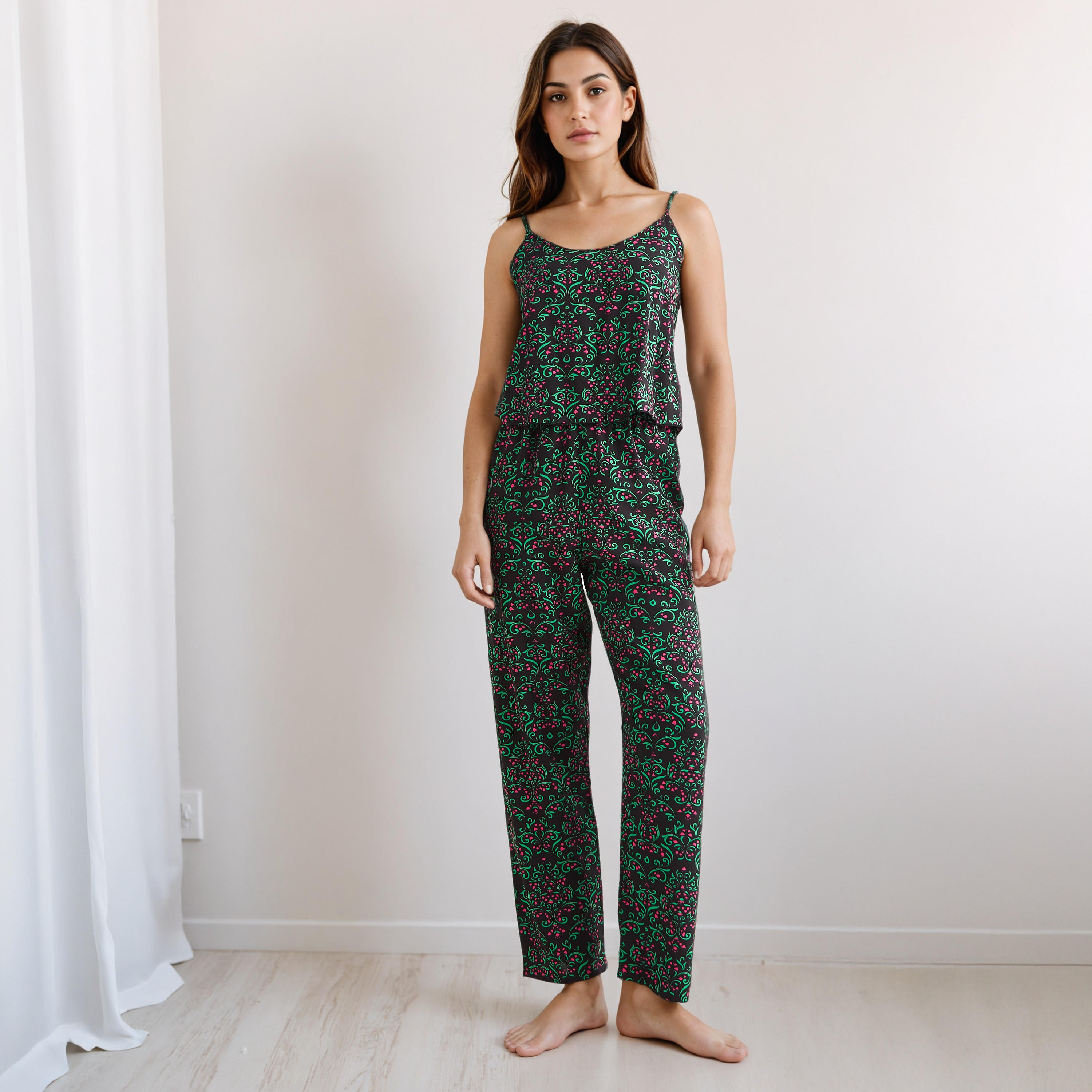 Pyjama Set Sleeveless Top & Pyjamas-women-clothing-nightwear-pyjamas-longsets-image-2