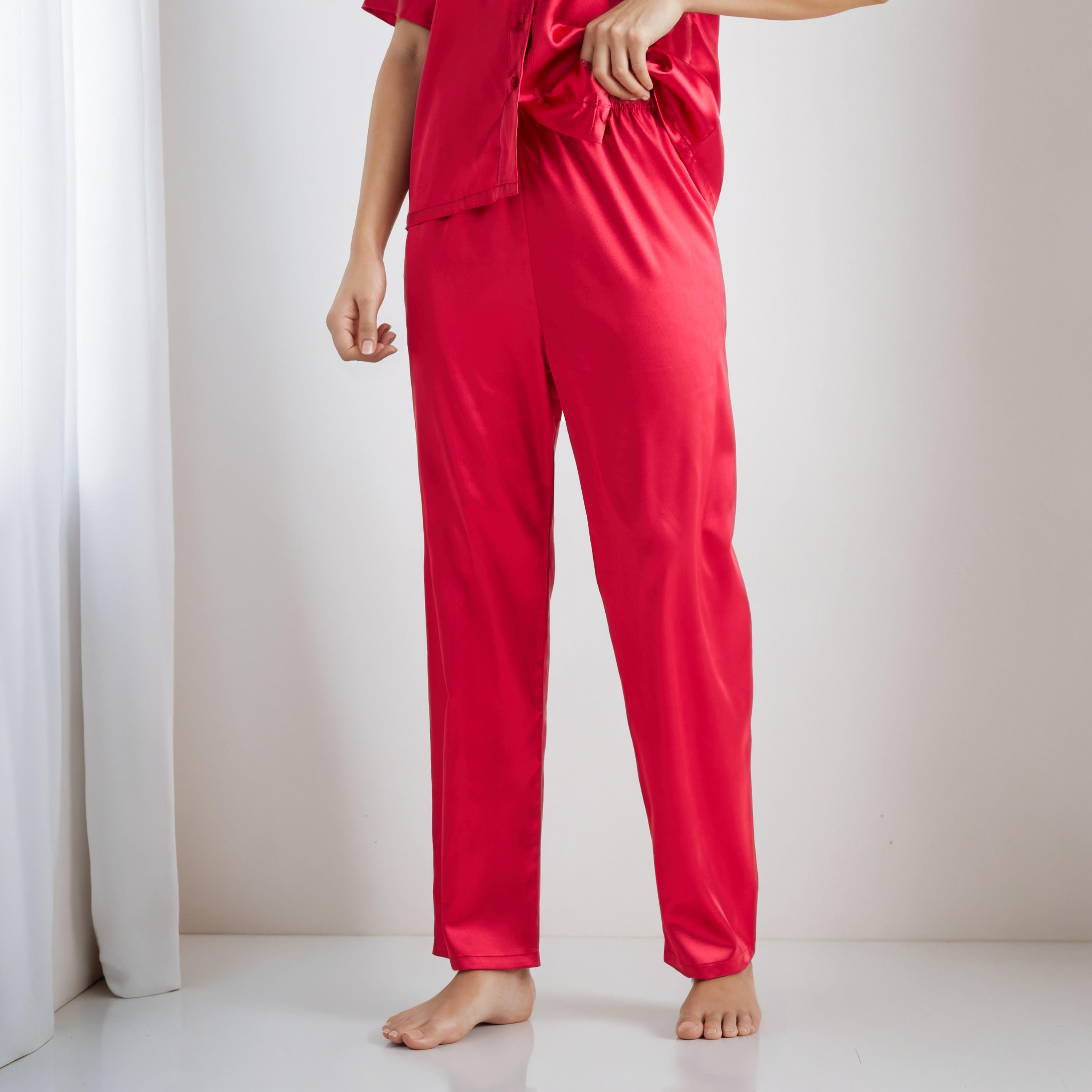Pyjama Set Button-Down Shirt & Trousers-women-clothing-nightwear-pyjamas-longsets-image-4