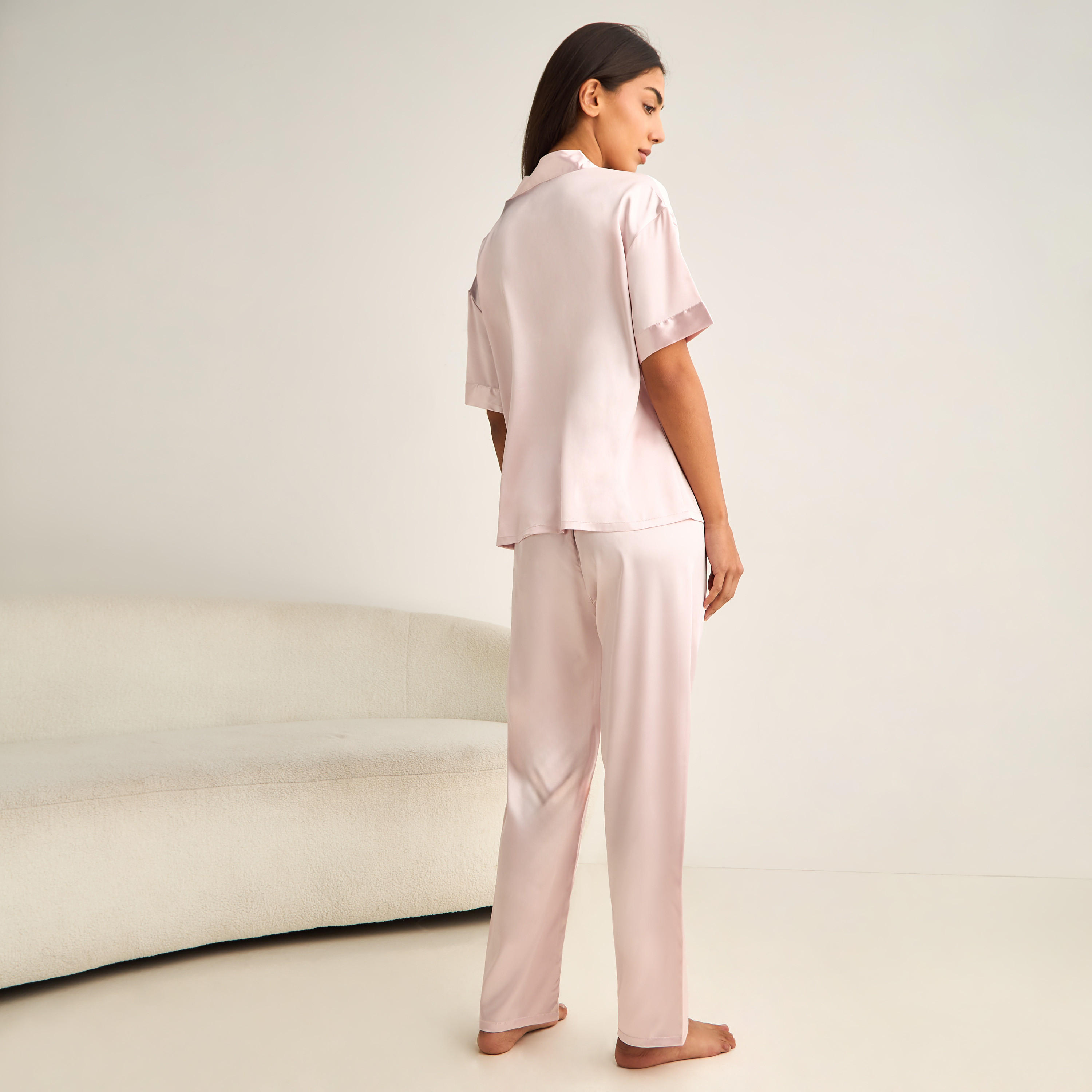 Pyjama Set Button-Down Shirt & Trousers-women-clothing-nightwear-pyjamas-longsets-image-3