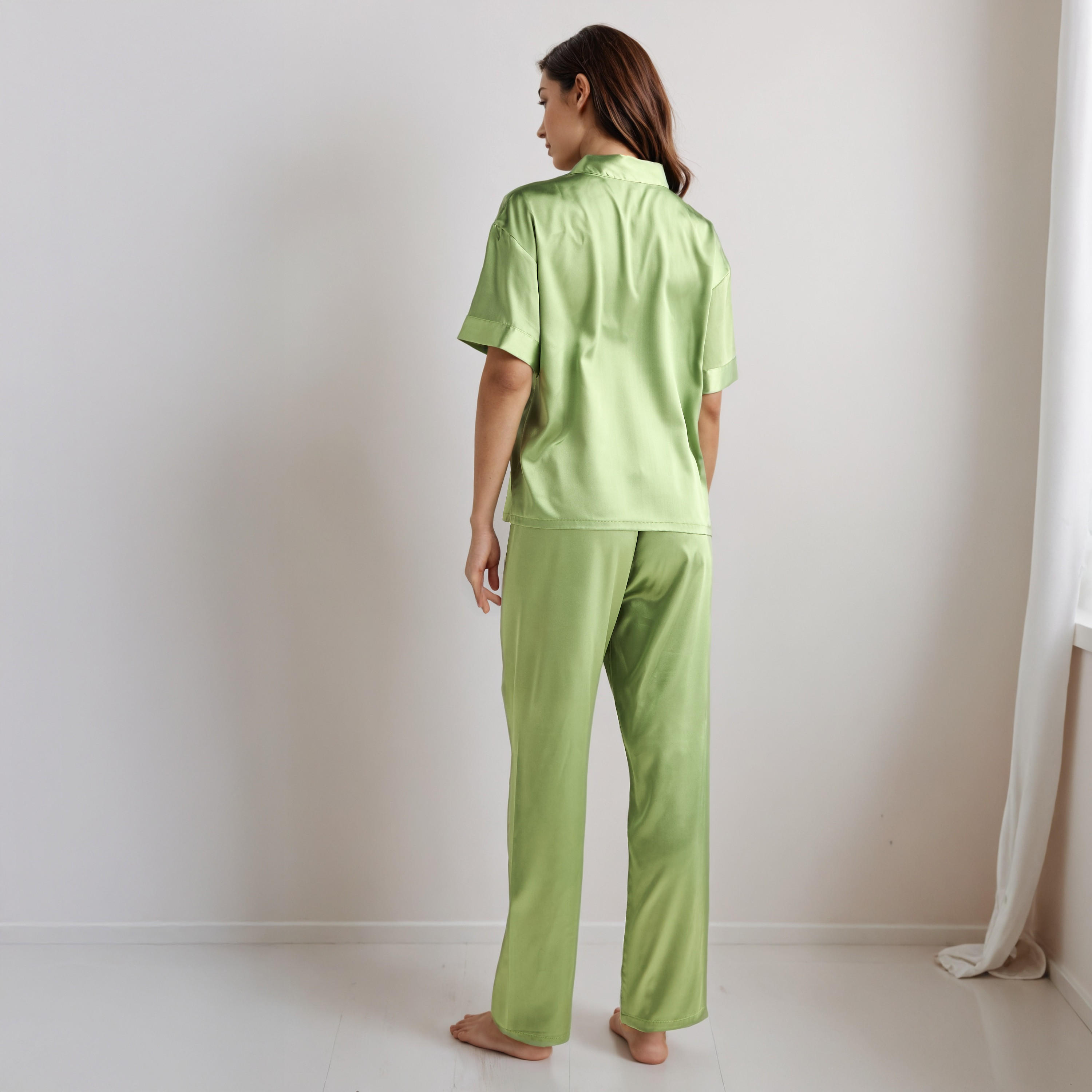 Pyjama Set Button-Down Shirt & Trousers-women-clothing-nightwear-pyjamas-longsets-image-3