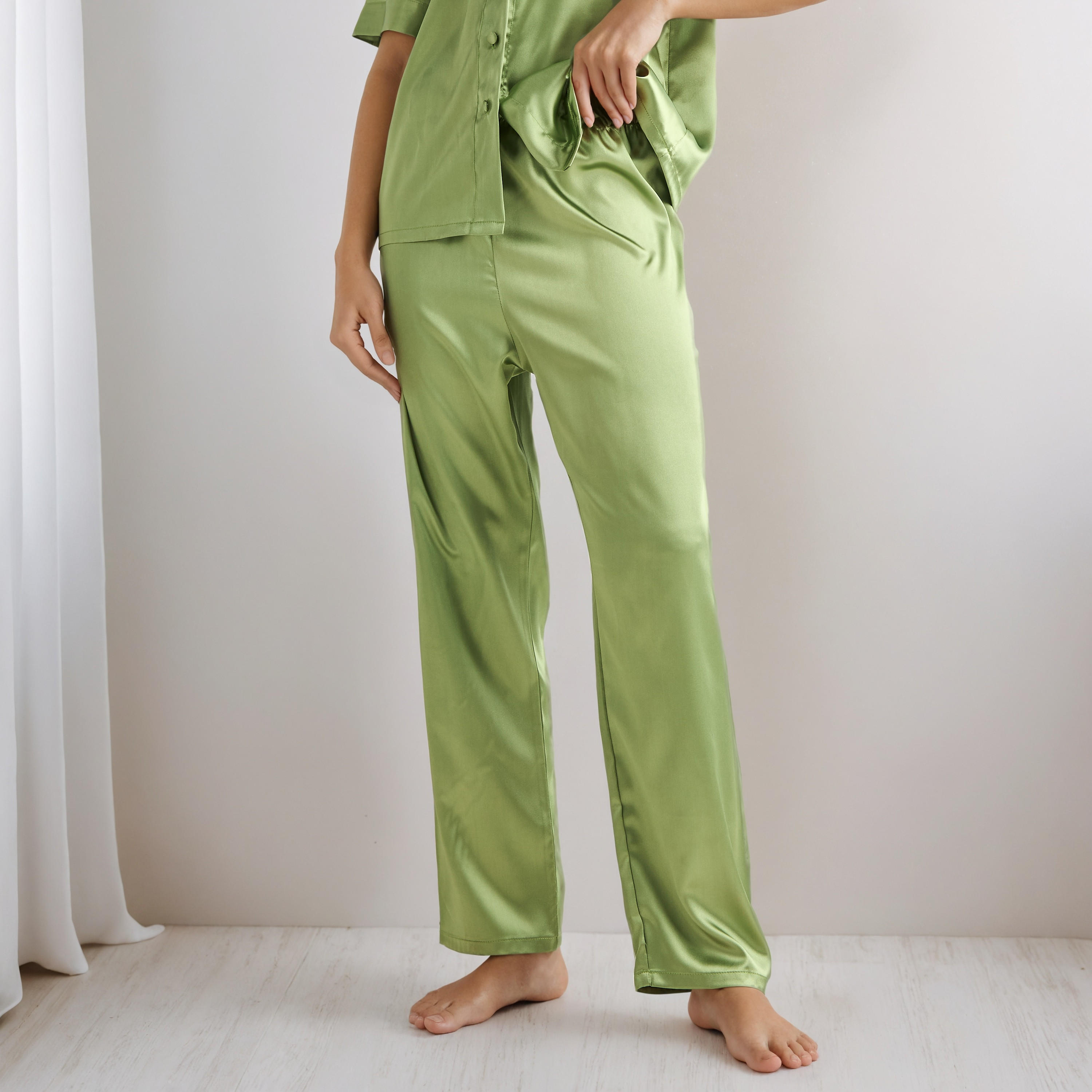 Pyjama Set Button-Down Shirt & Trousers-women-clothing-nightwear-pyjamas-longsets-image-4