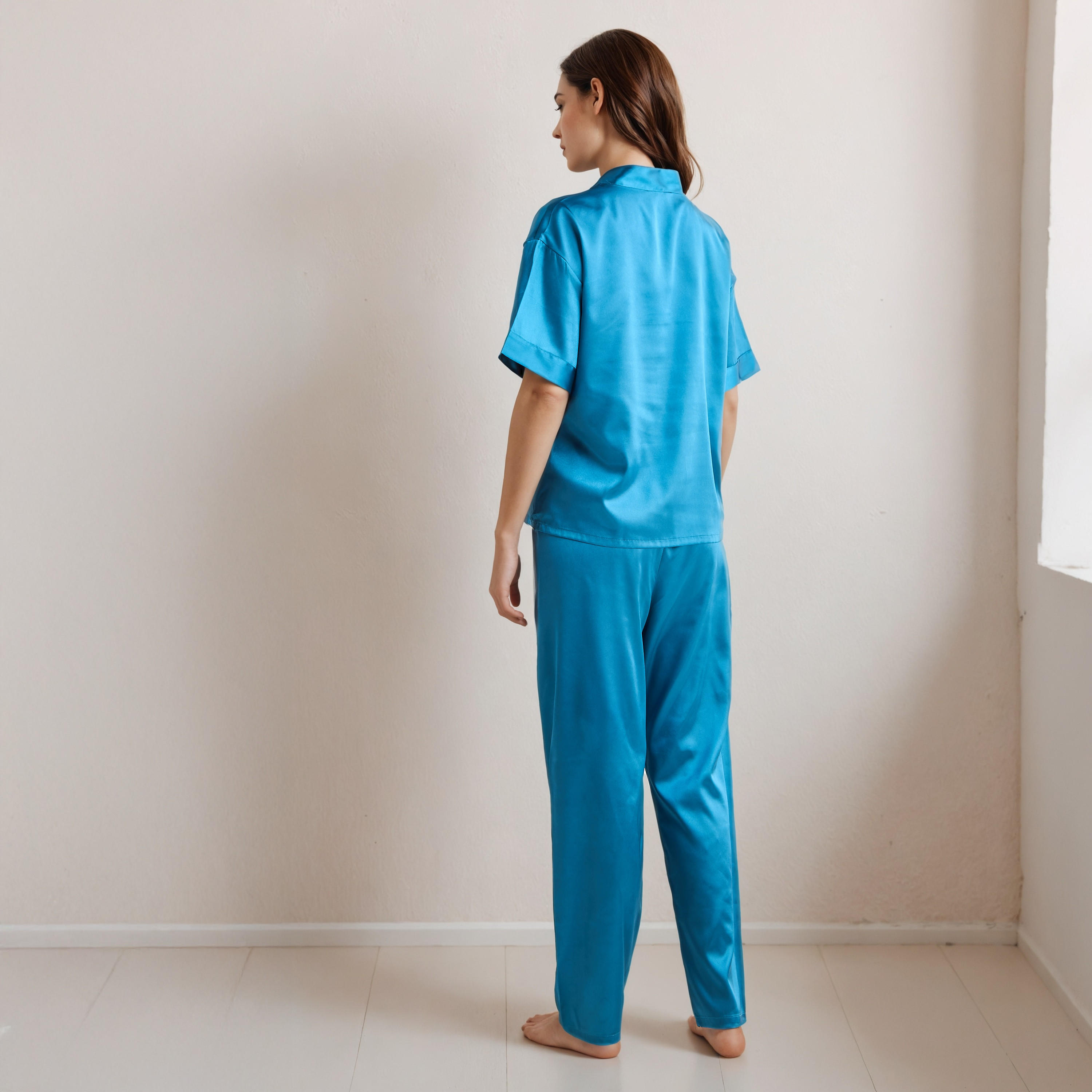 Pyjama Set Button-Down Shirt & Trousers-women-clothing-nightwear-pyjamas-longsets-image-2