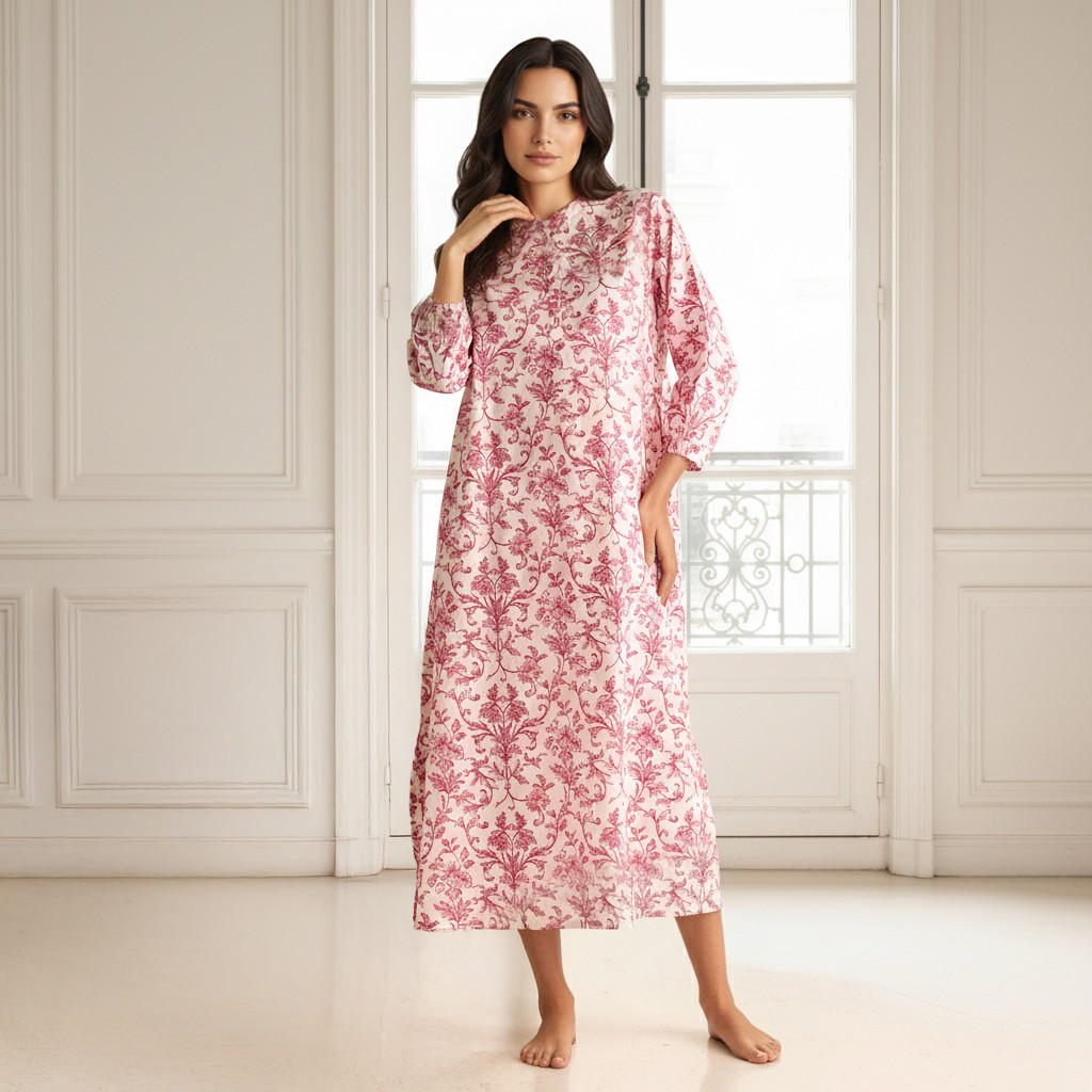 Night Dress Long Sleeves Printed Cotton-PROMO_SP_AE_2FOR149_110625-image-1