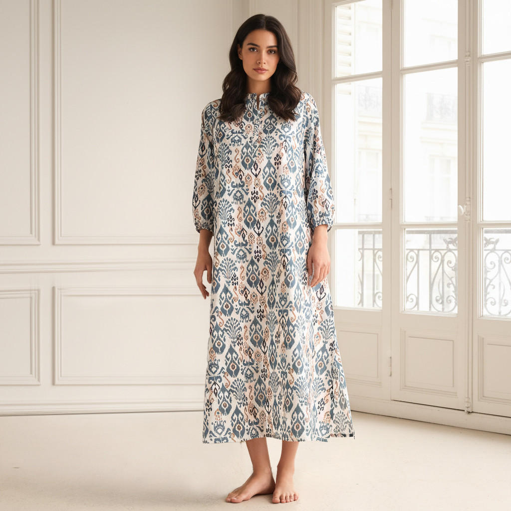 Night Dress Long Sleeves Printed Cotton-PROMO_SP_AE_2FOR149_110625-image-1