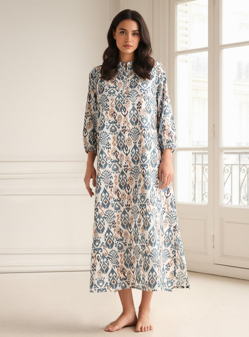 Night Dress Long Sleeves Printed Cotton-PROMO_SP_AE_2FOR149_110625-image-1