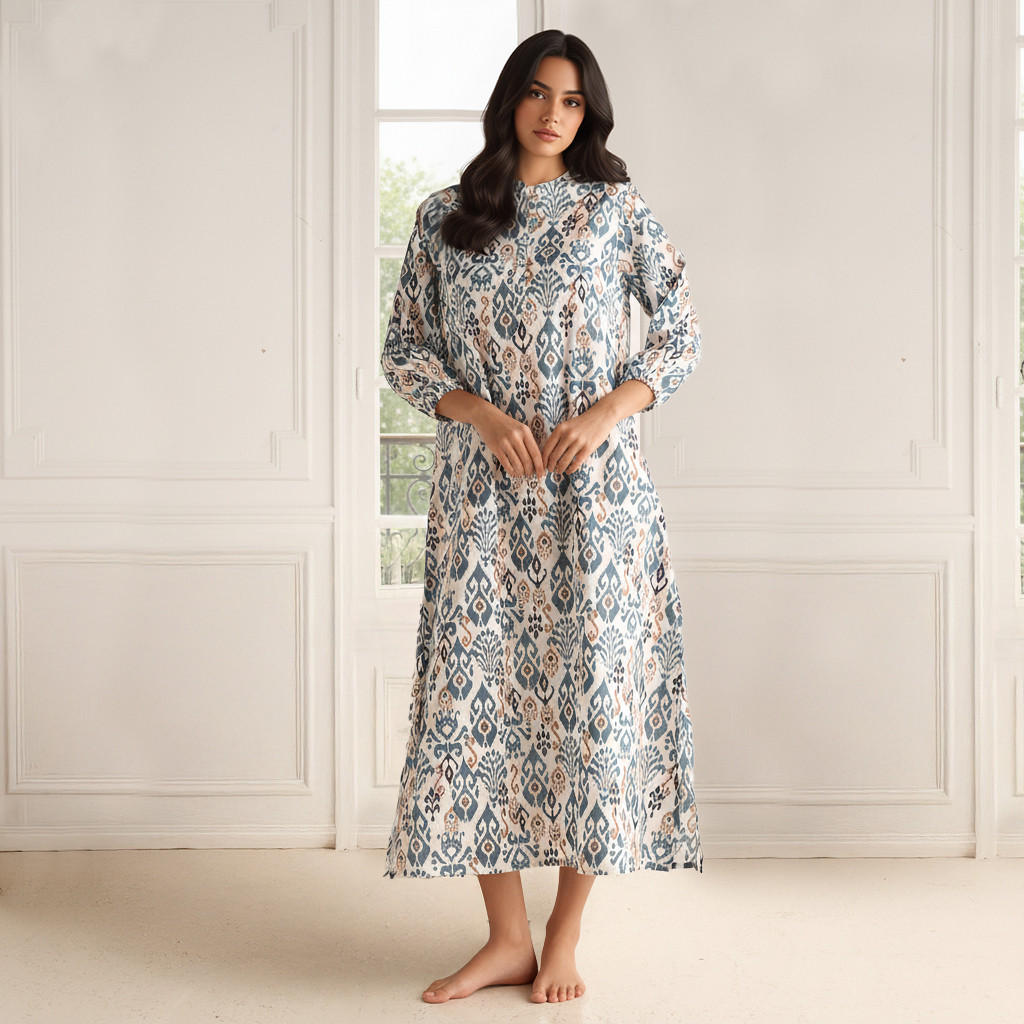 Night Dress Long Sleeves Printed Cotton-PROMO_SP_AE_2FOR149_110625-image-3