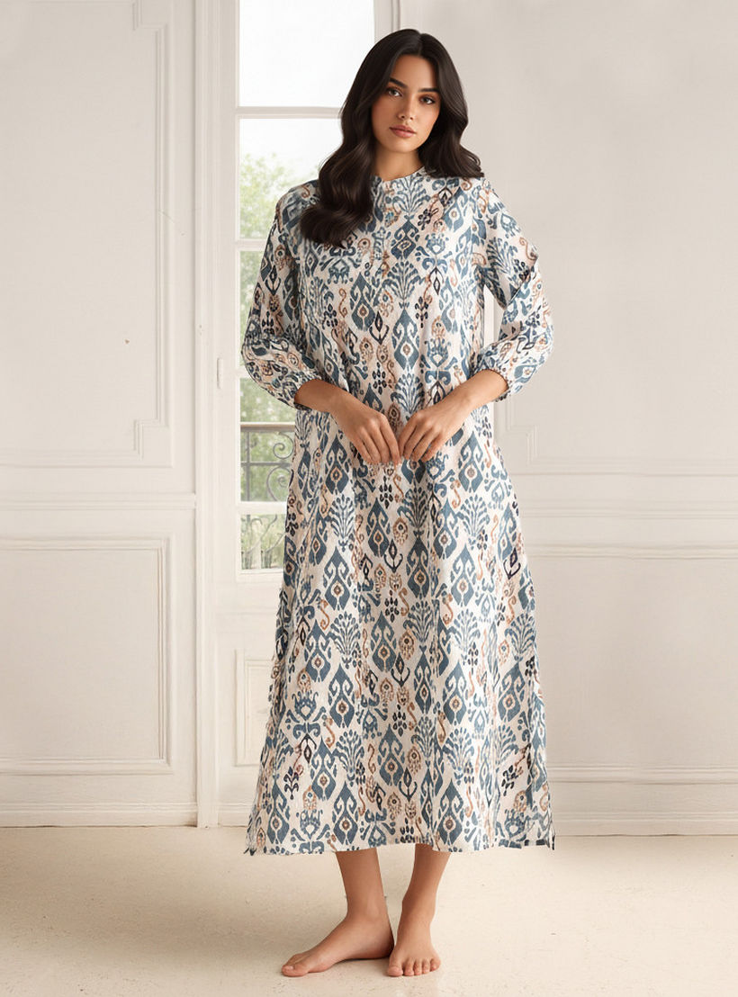 Night Dress Long Sleeves Printed Cotton-PROMO_SP_AE_2FOR149_110625-image-3