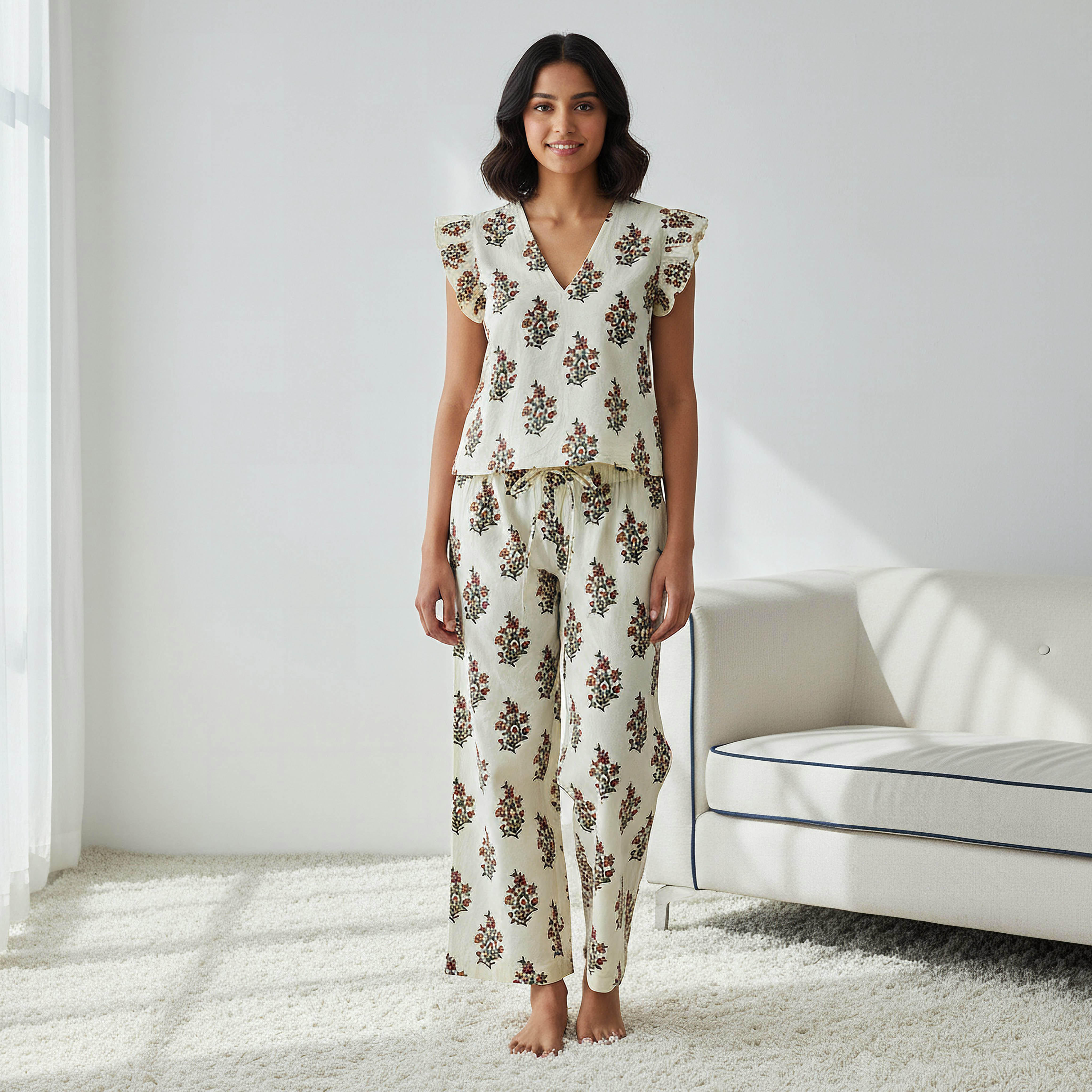 Pyjama Set Top & Pants Cotton-women-clothing-nightwear-pyjamas-longsets-image-1