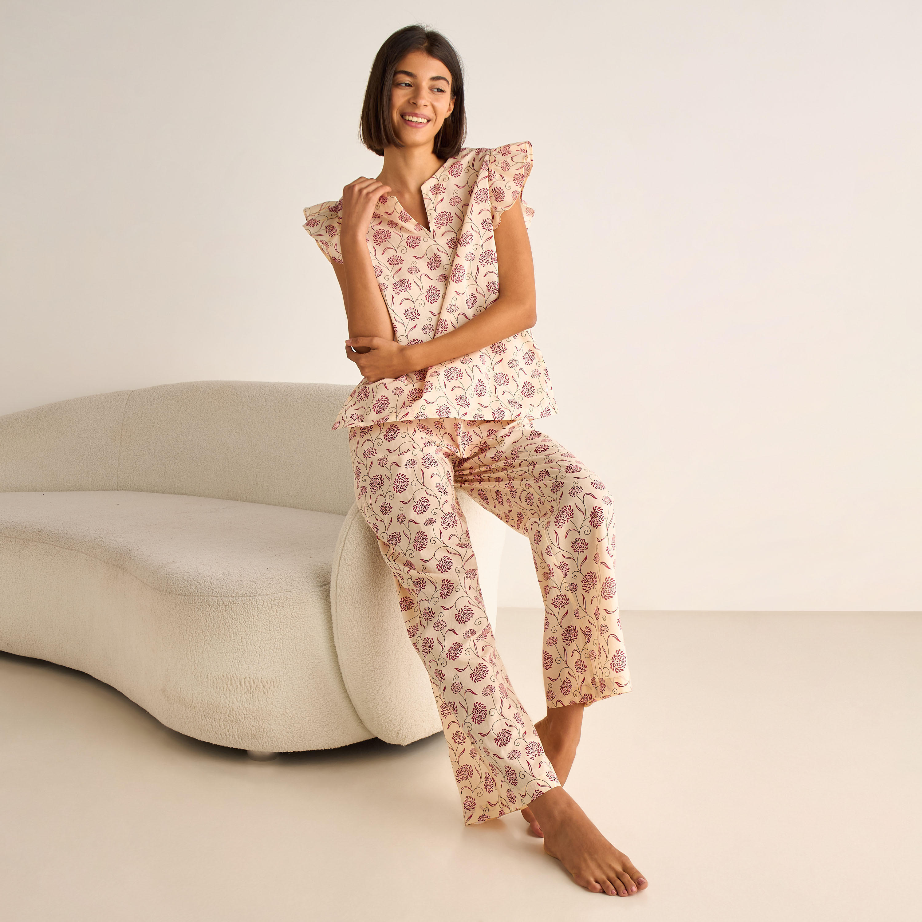 Pyjama Set Top & Pants Cotton-women-clothing-nightwear-pyjamas-longsets-image-1